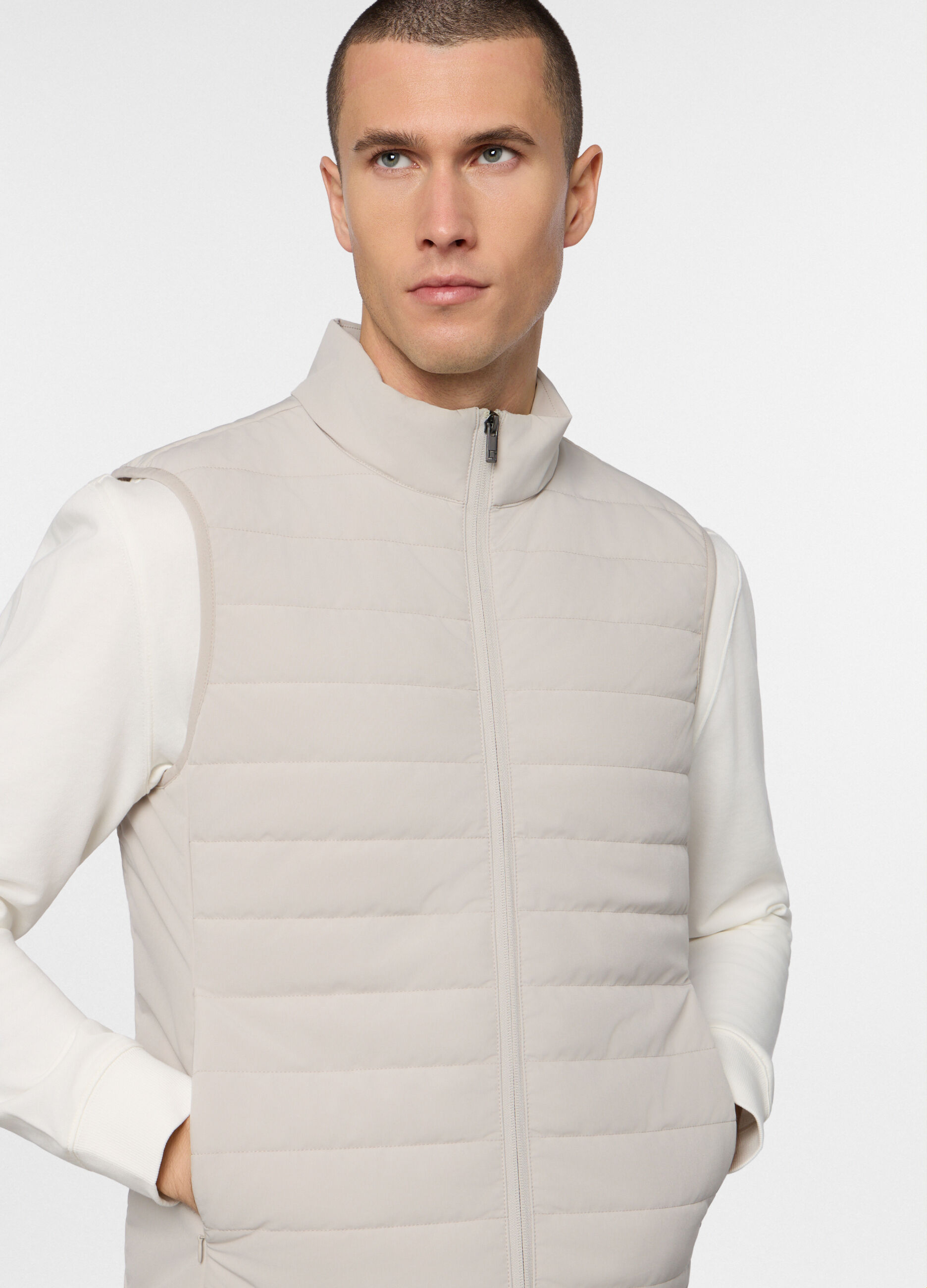 Gilet trapuntato con zip uomo_2