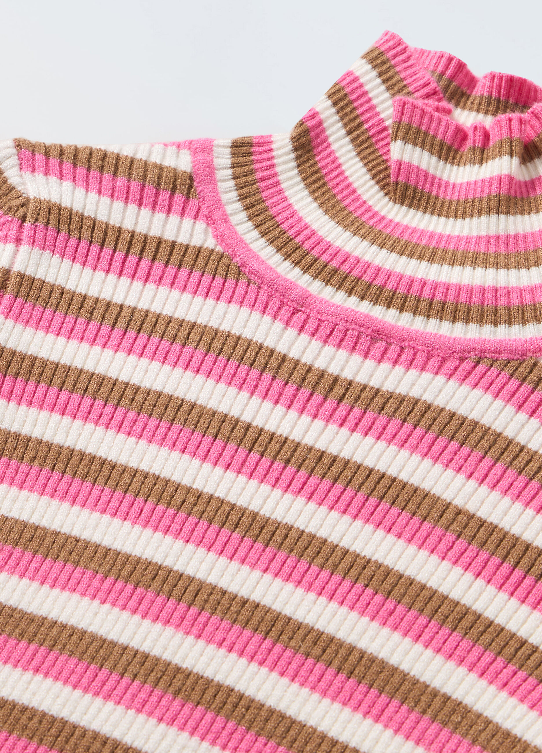 Lupetto misto viscosa a righe bambina_1