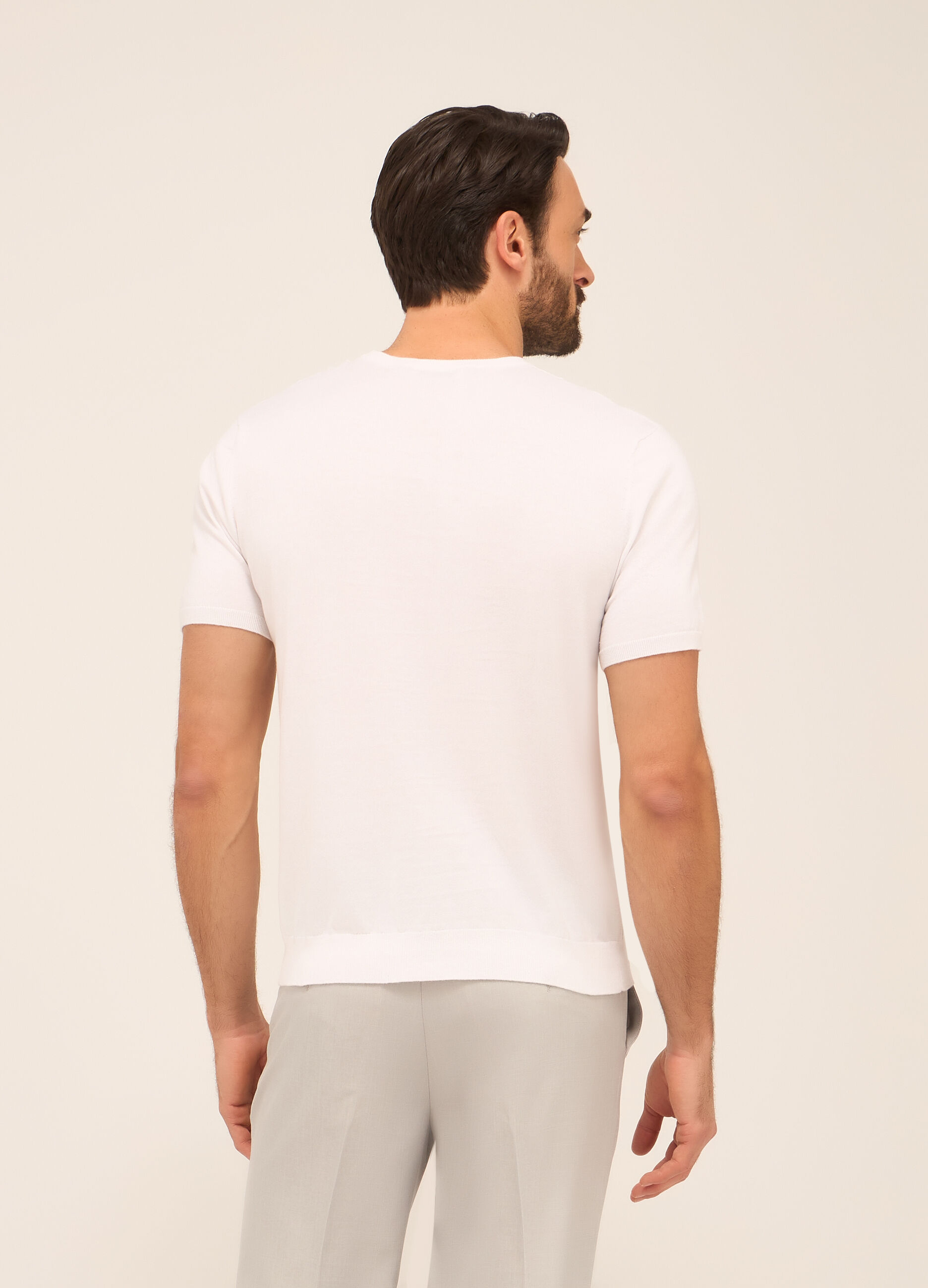 T-shirt in maglia di puro cotone uomo_1