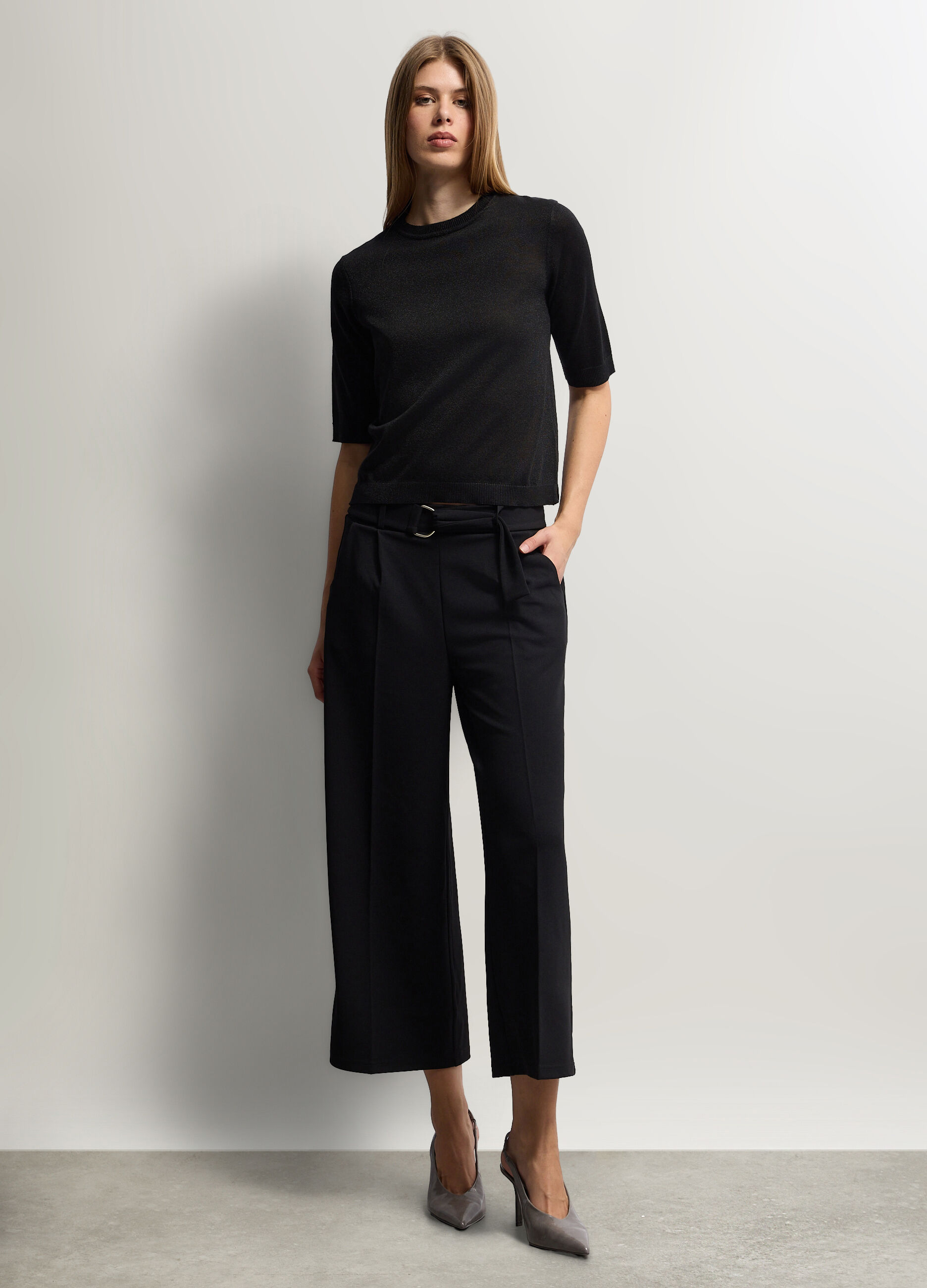 Pantaloni Wide Leg stretch donna_0
