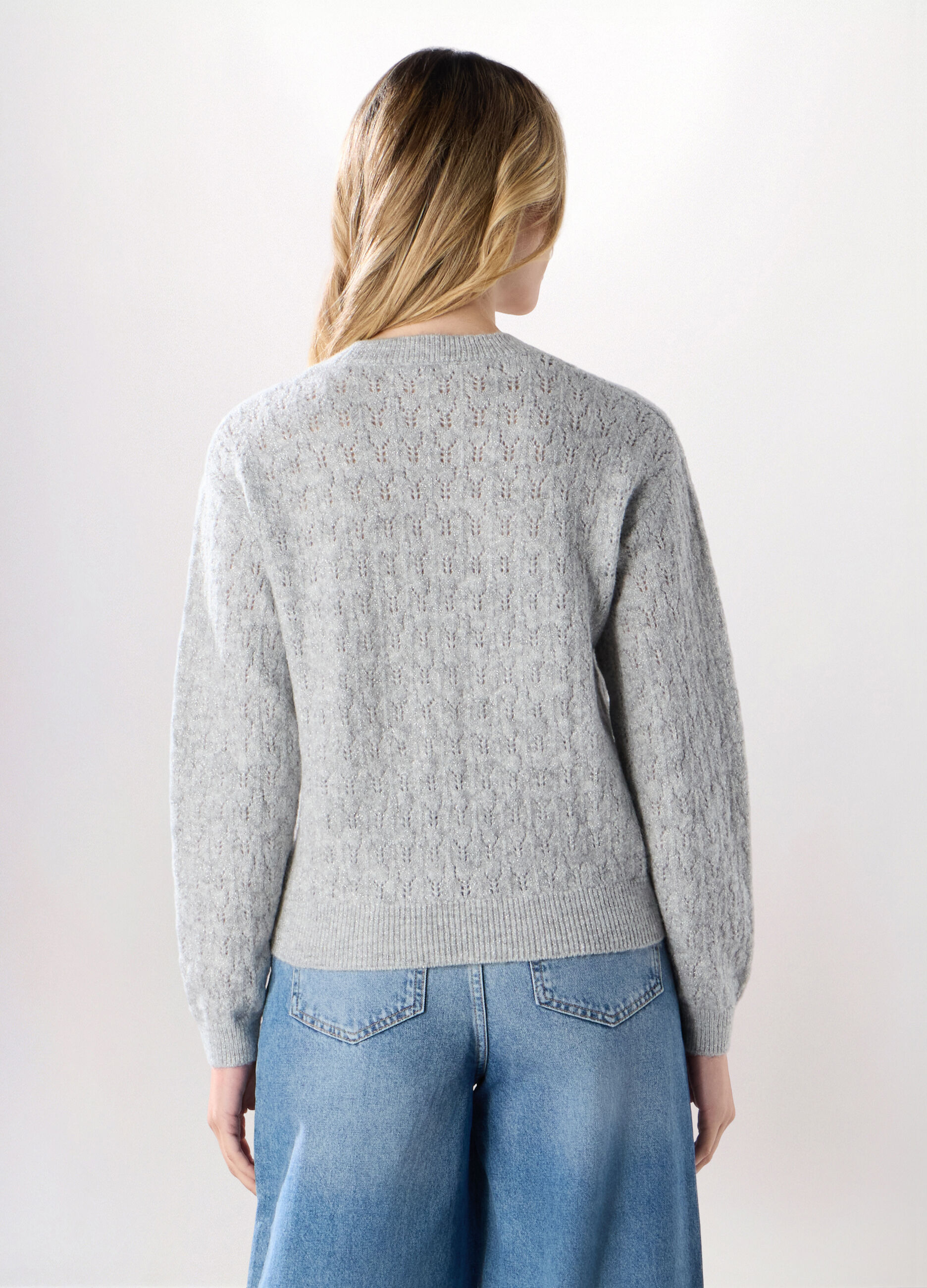 Tricot con lavorazione traforata donna_1