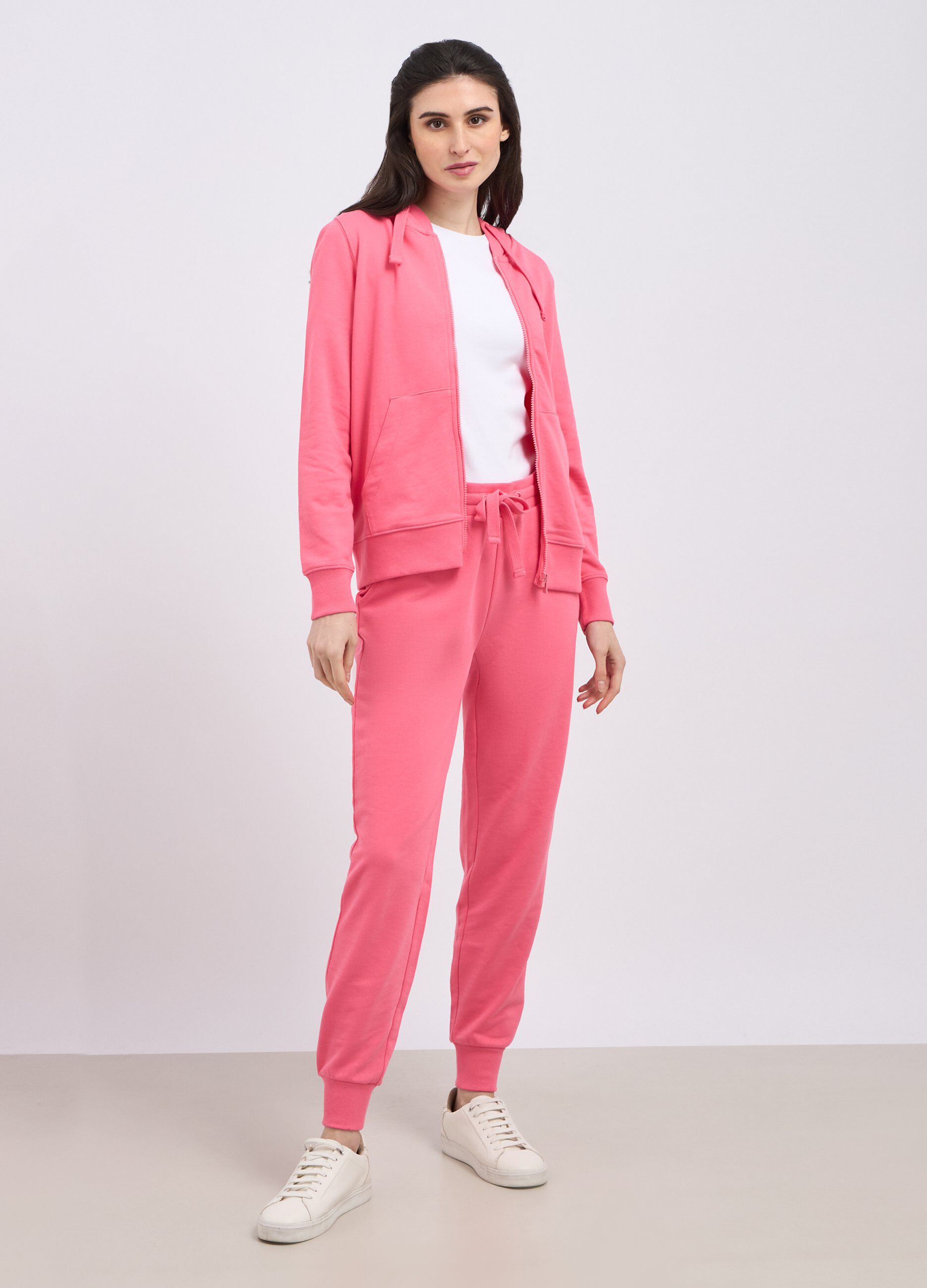 Felpa full zip in misto cotone donna_0