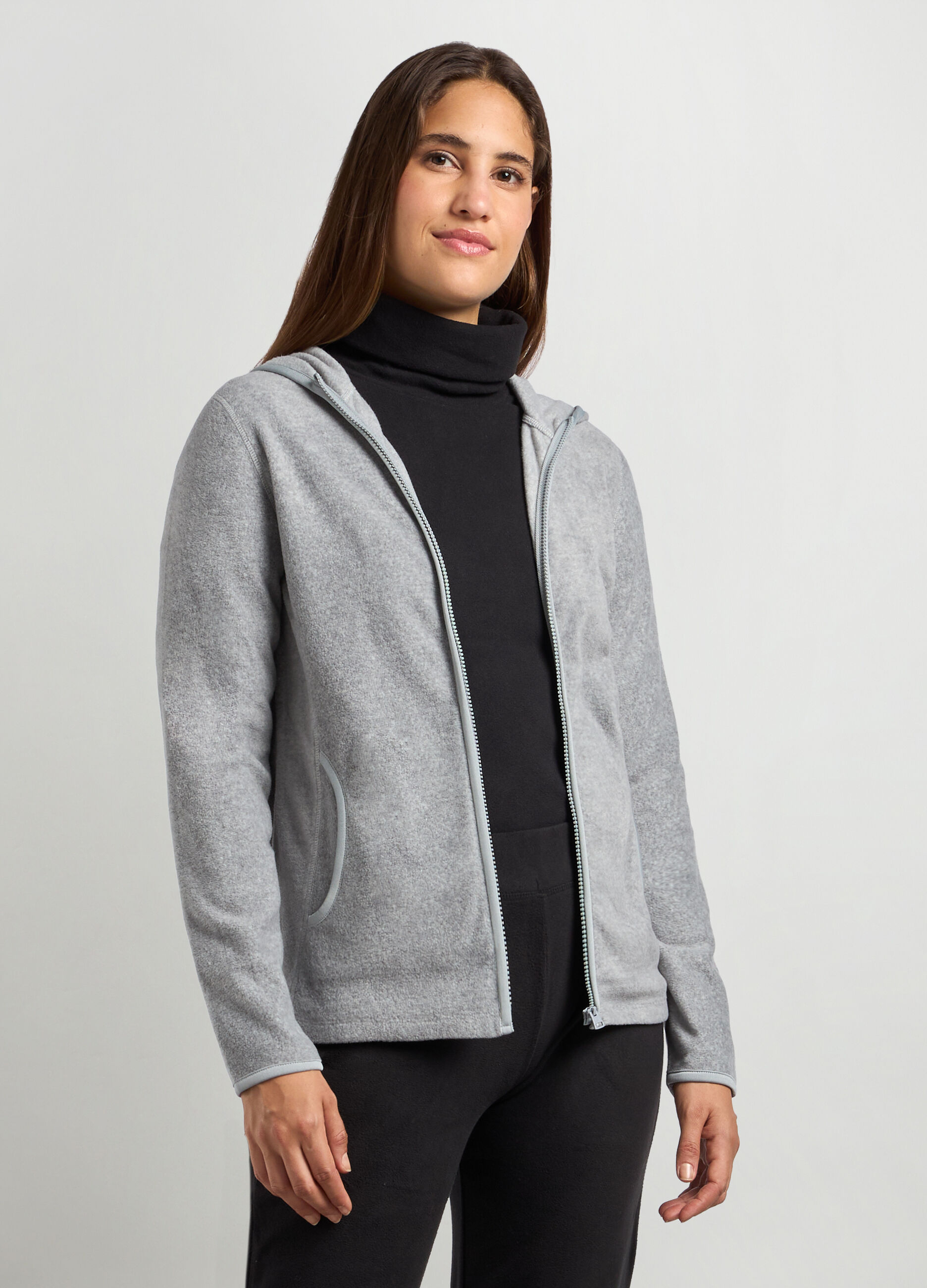 Felpa in pile con cappuccio donna