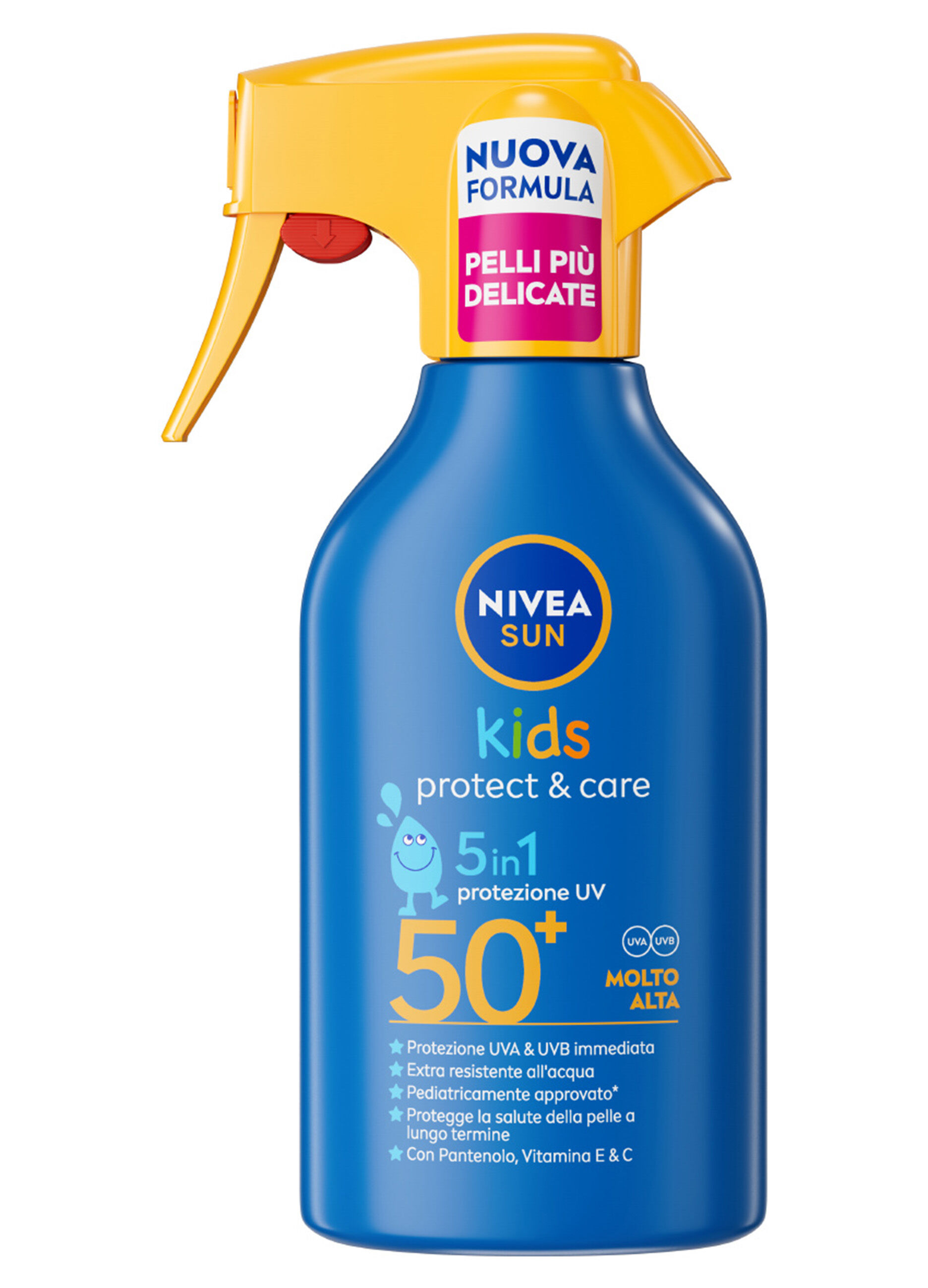 Nivea Sun Spray Solare Kids Protect & Care FP50+ 270 ml, Crema solare per bambini waterproof