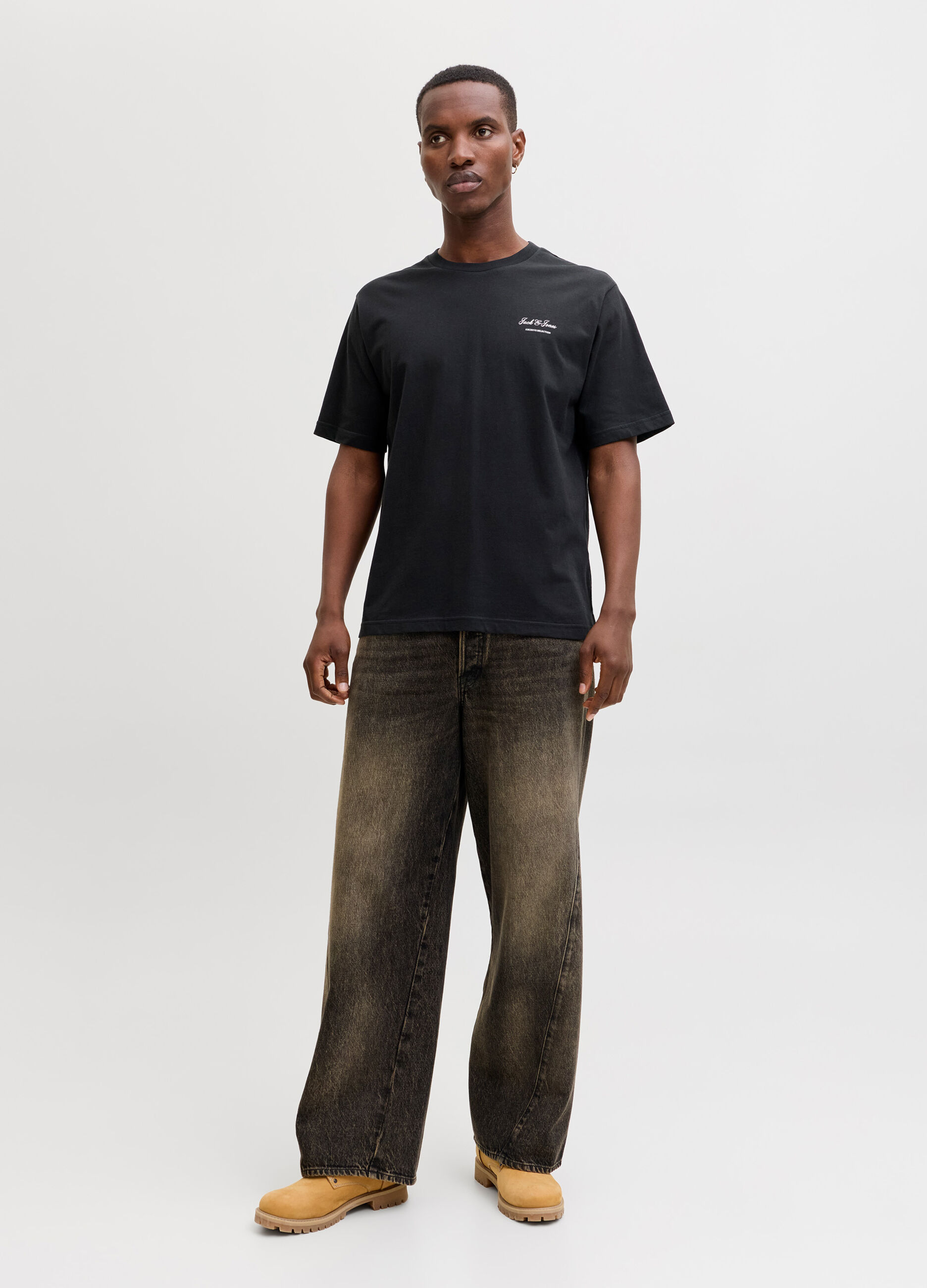 T-shirt loose fit con scritta uomo_2