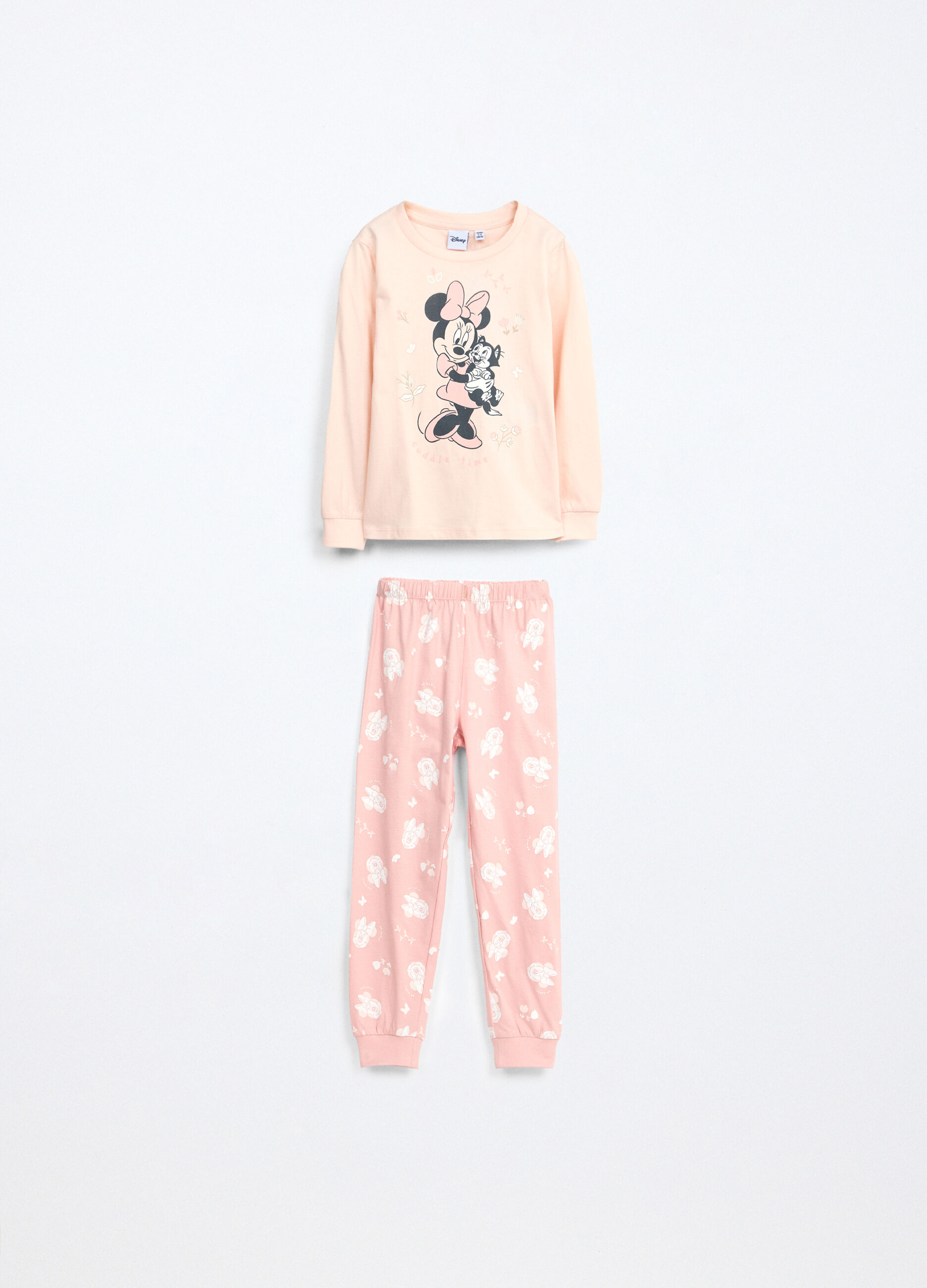 Set pigiama lungo in jersey di puro cotone bambina_0