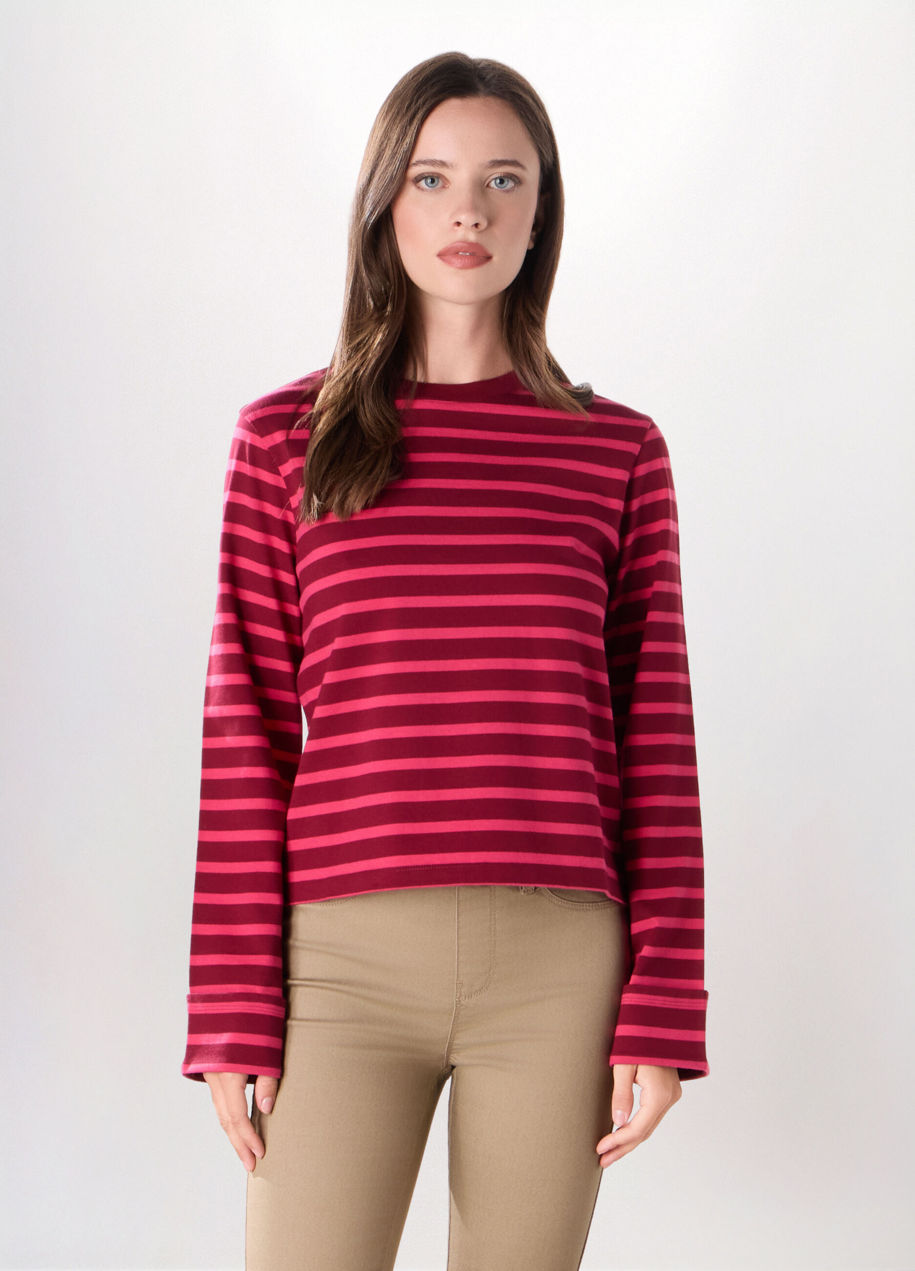 T-shirt in jersey di puro cotone donna_0