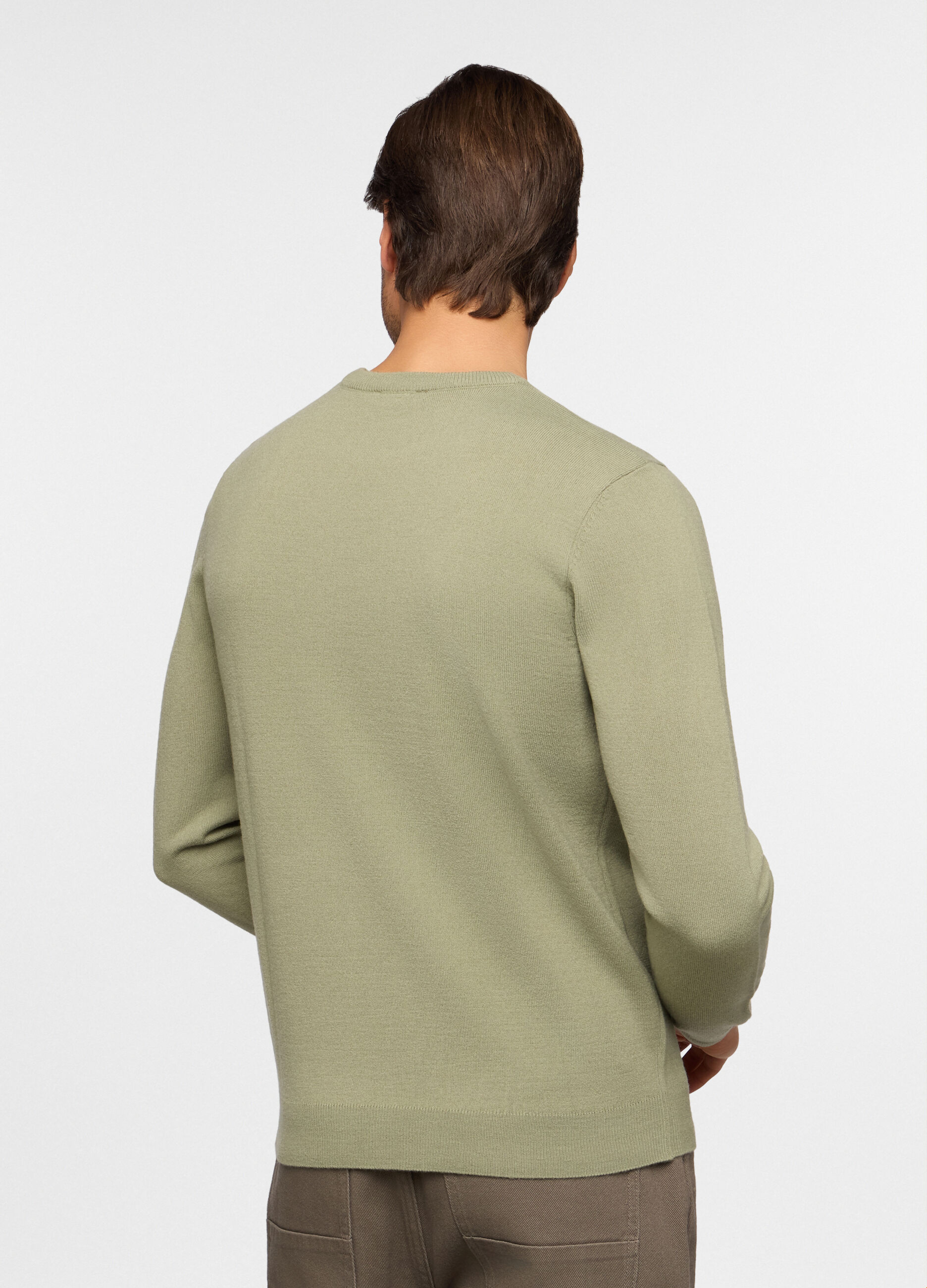 Maglione girocollo in maglia rasata uomo_1