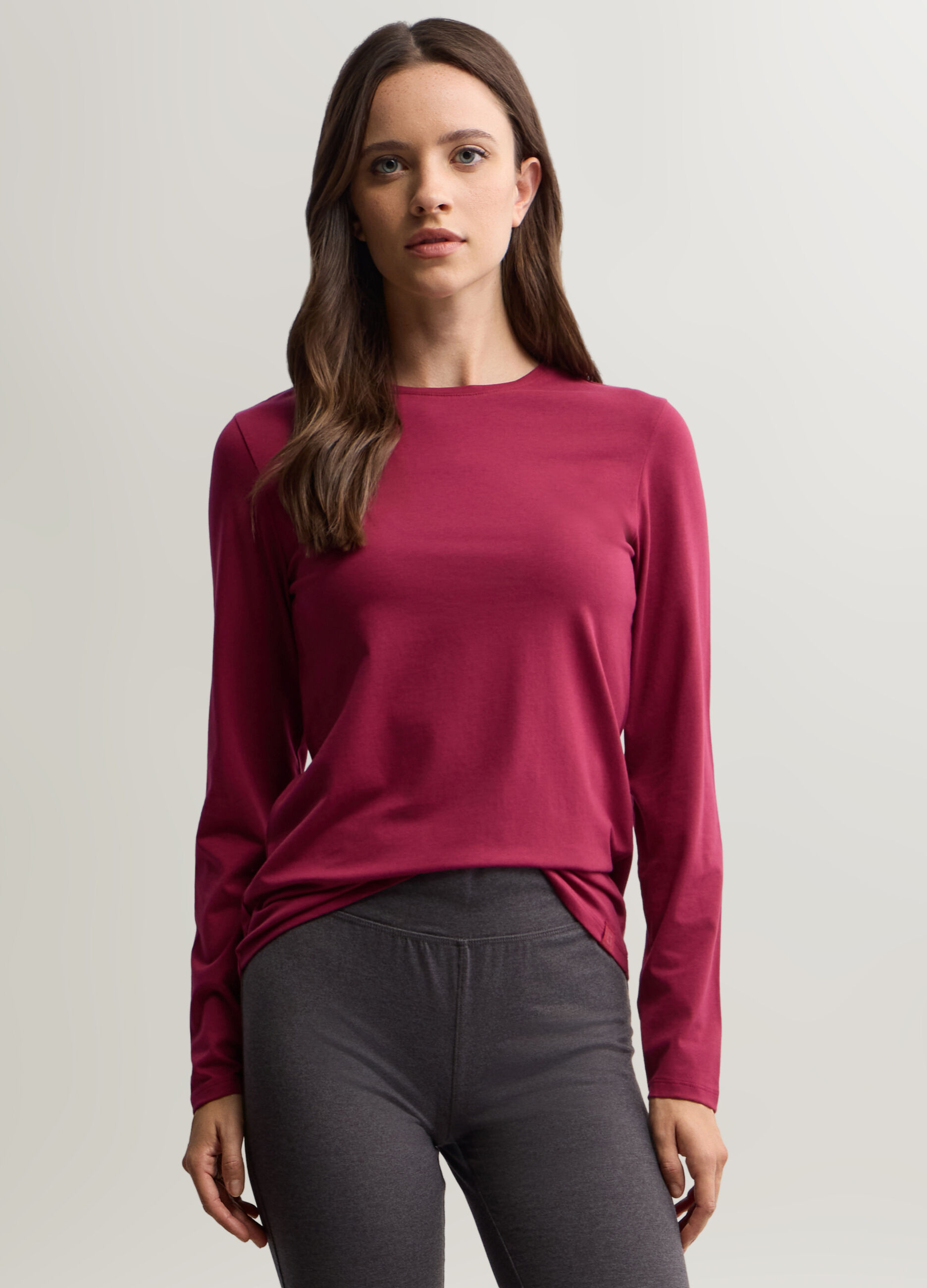 T-shirt girocollo stretch donna_0