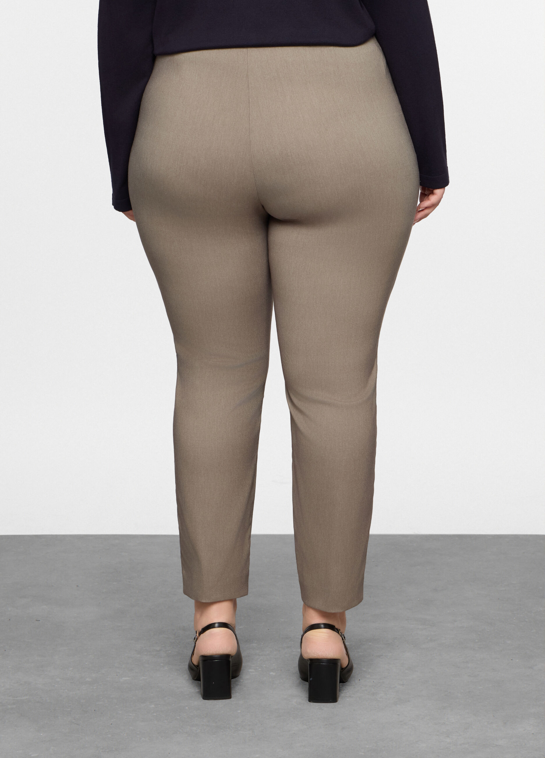 Pantaloni regular fit in poli viscosa stretch donna curvy_1