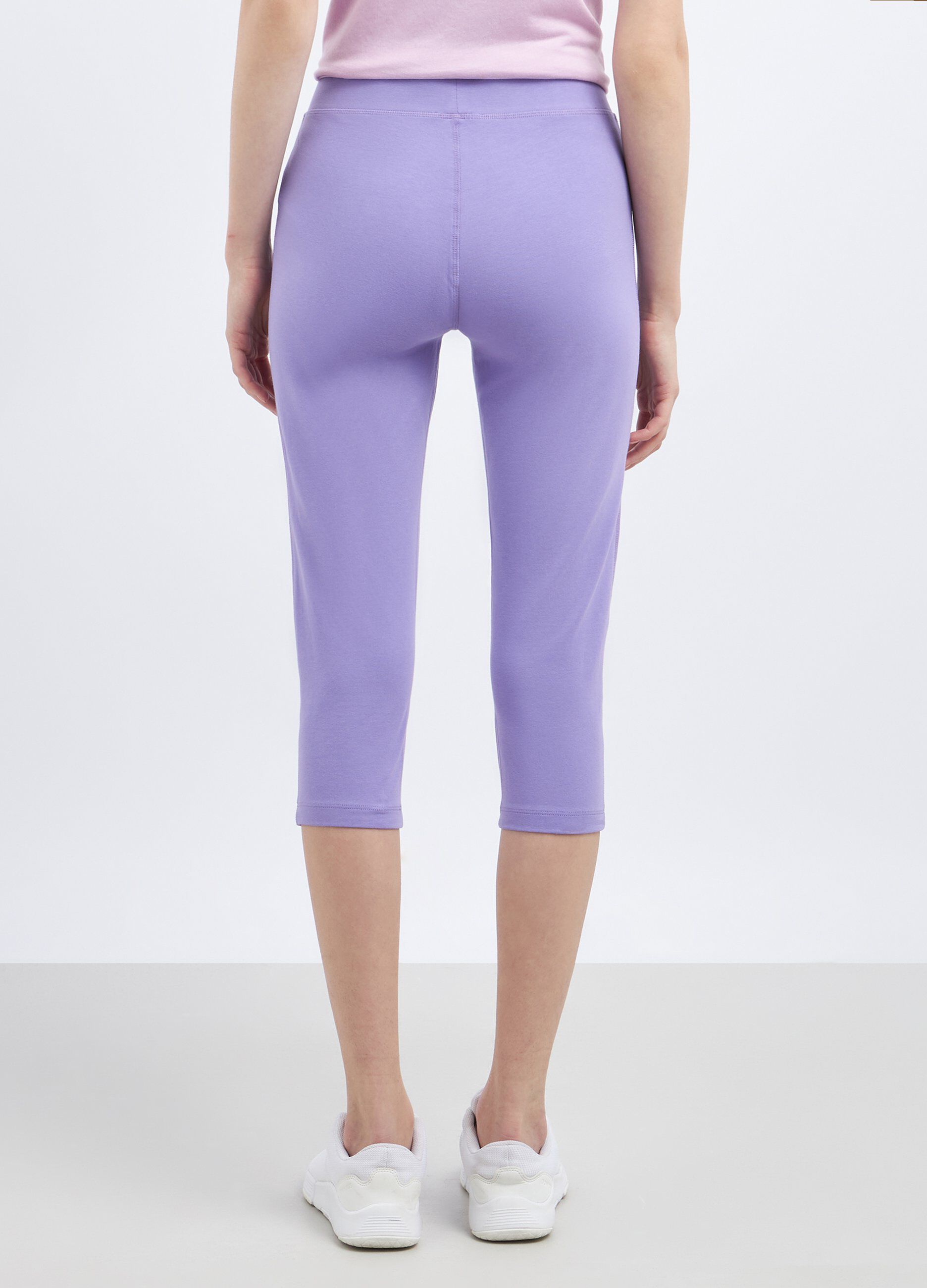 Leggings capri in cotone stretch donna_1