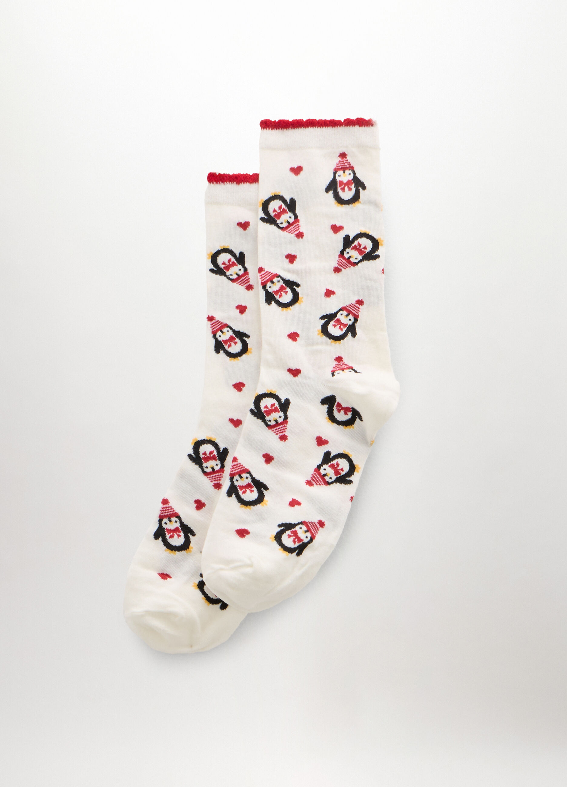 Calze jacquard misto cotone donna_0