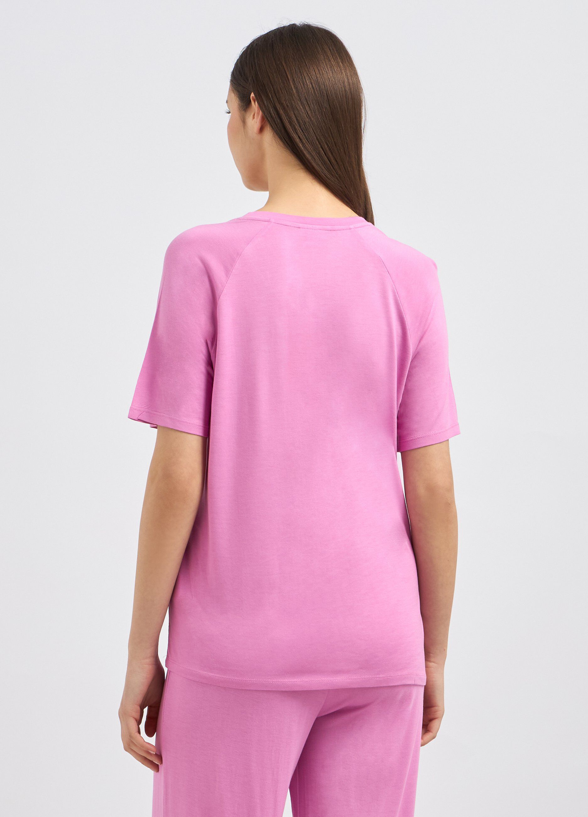Top pigiama a maniche corte con pizzo donna_1