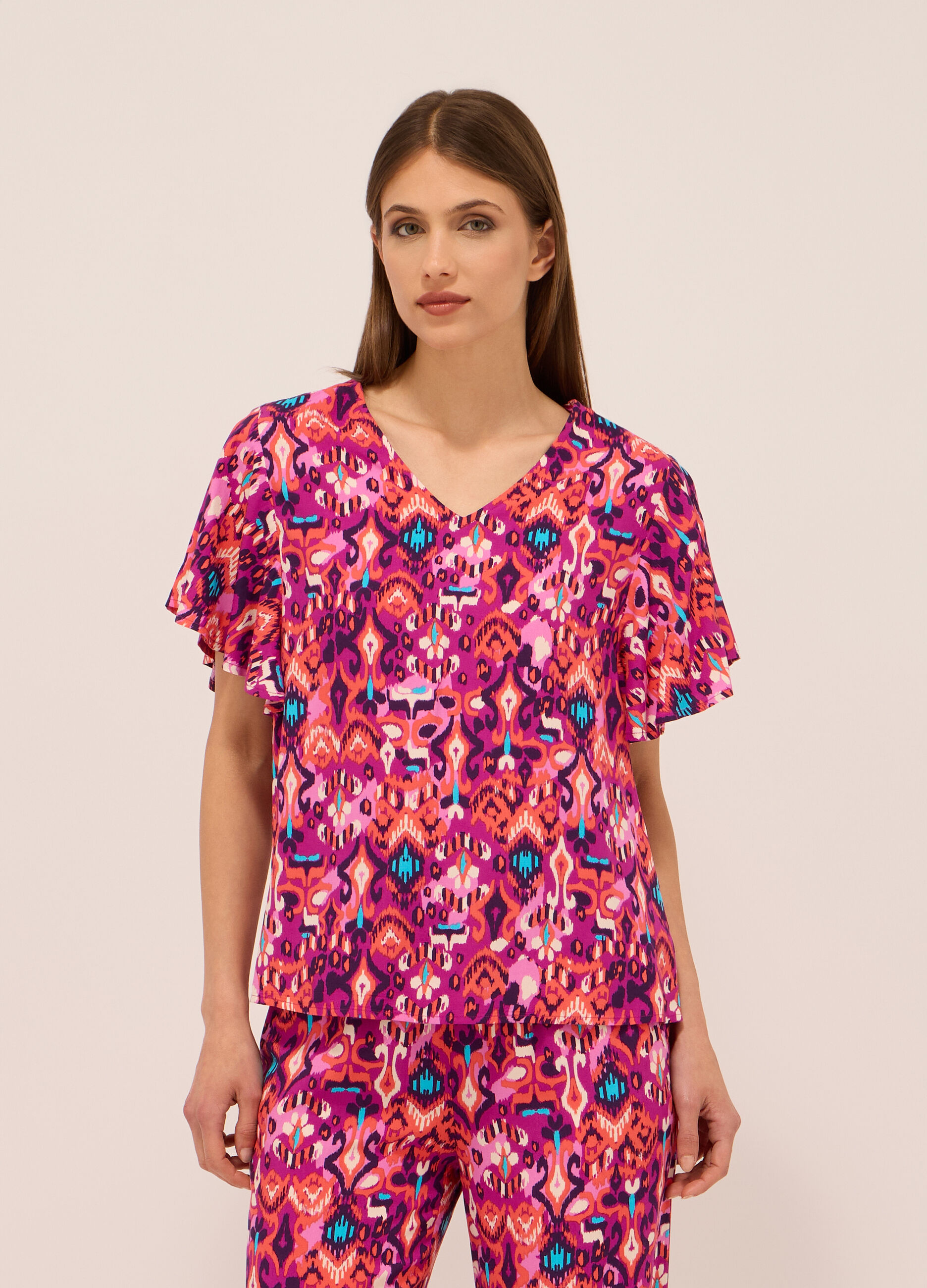Blusa in pura viscosa con stampa donna_0
