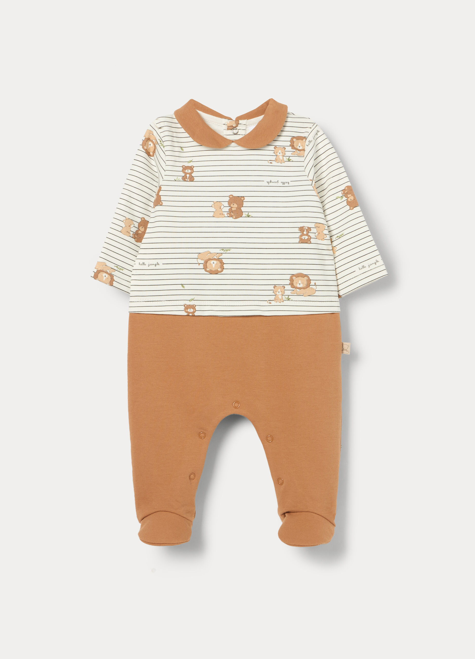 Tutina in french terry di cotone stretch neonato_0