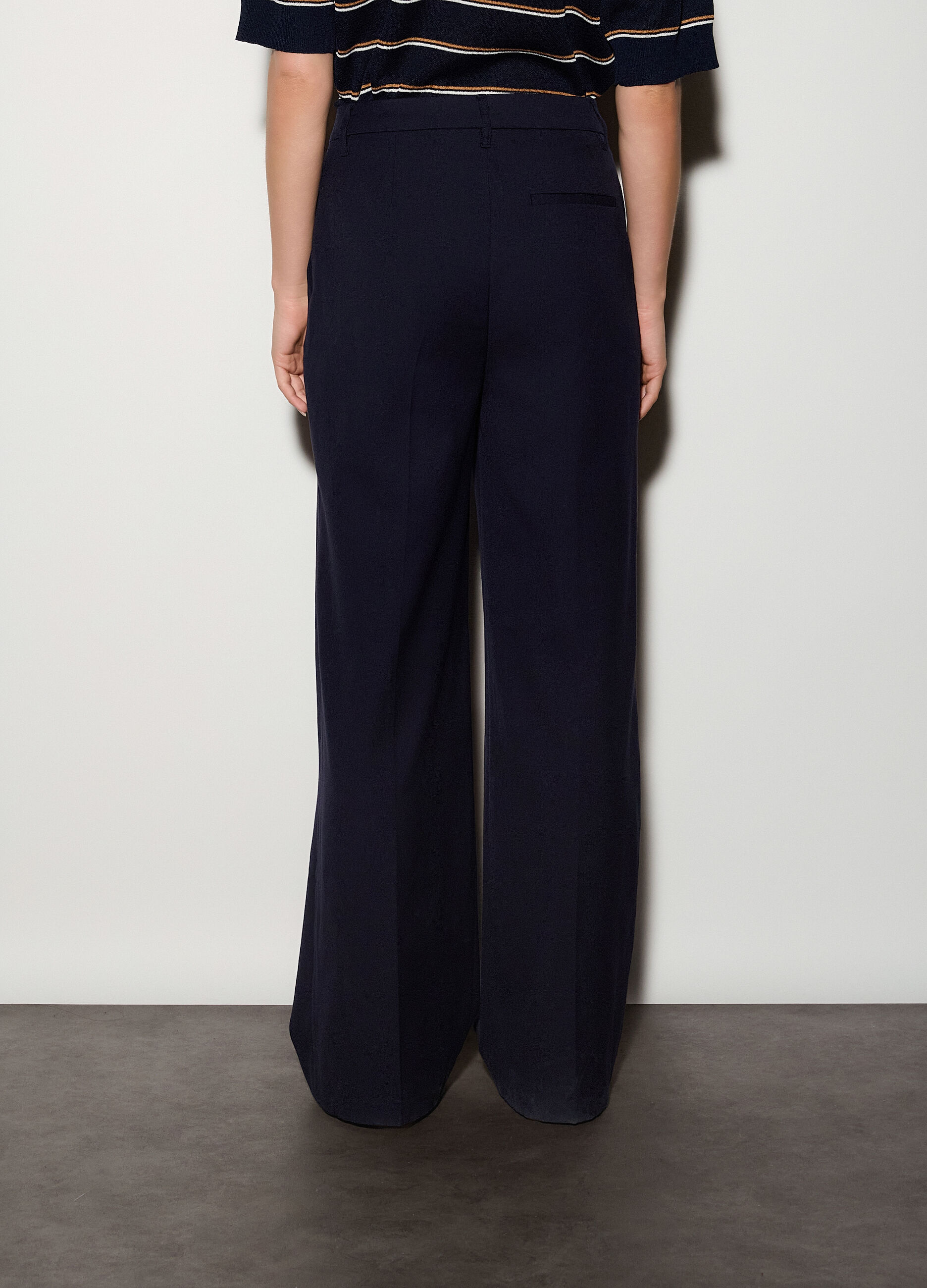 Pantaloni straight fit misto lana donna_2