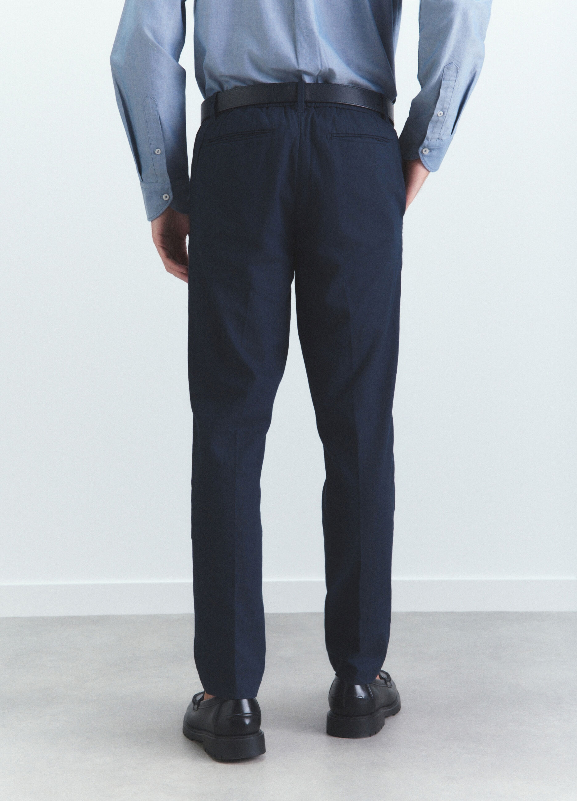 Pantalone chino in lino e cotone uomo_2