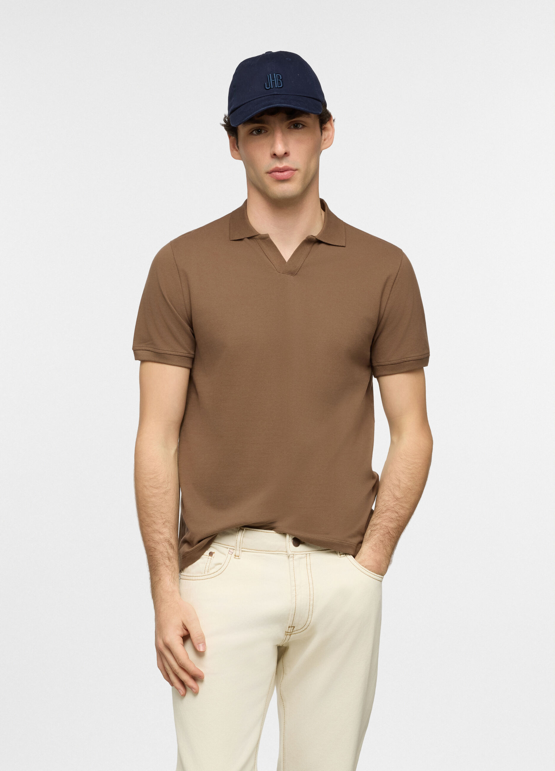 Polo a maniche corte in piquet di cotone uomo_0