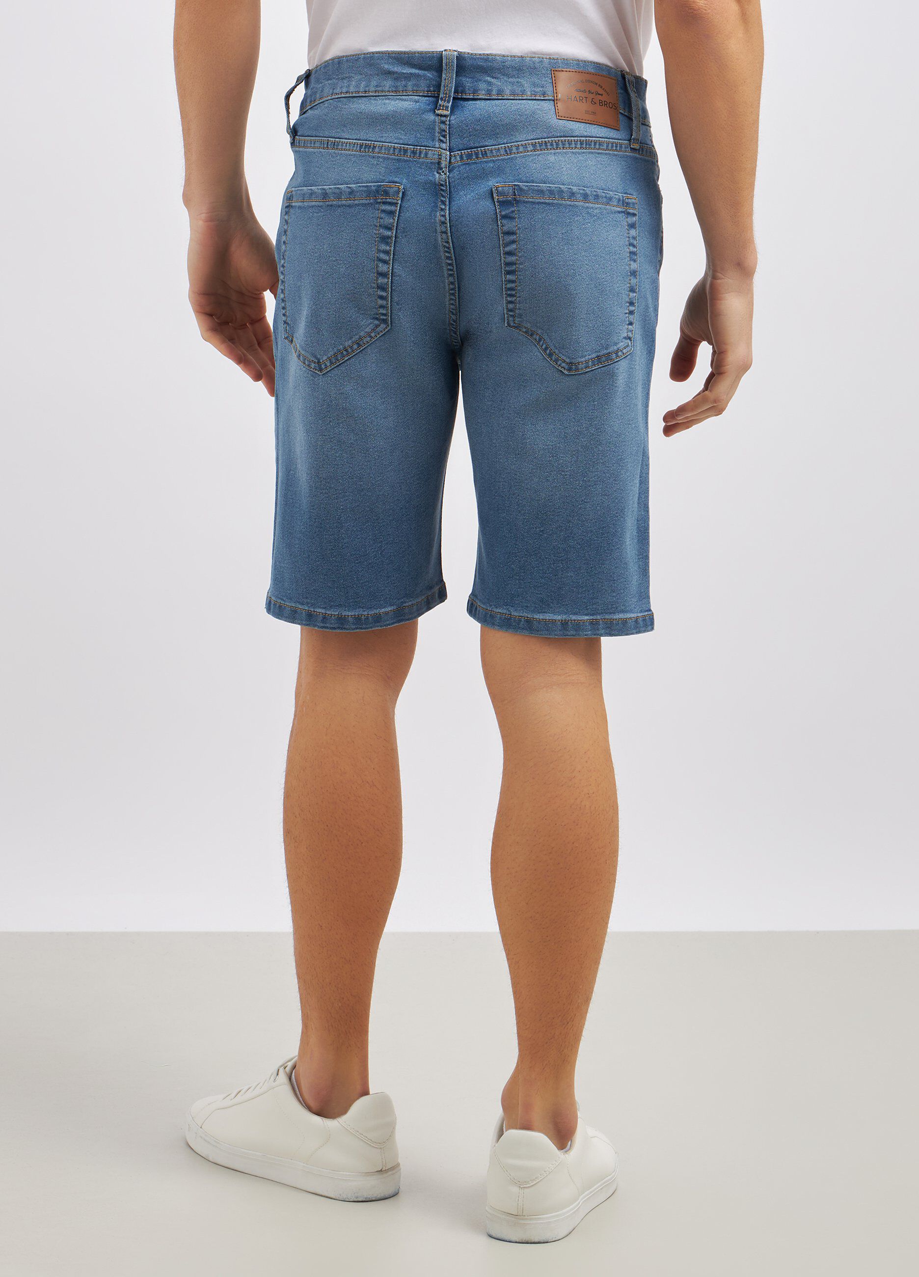 Shorts in denim di misto cotone uomo_2