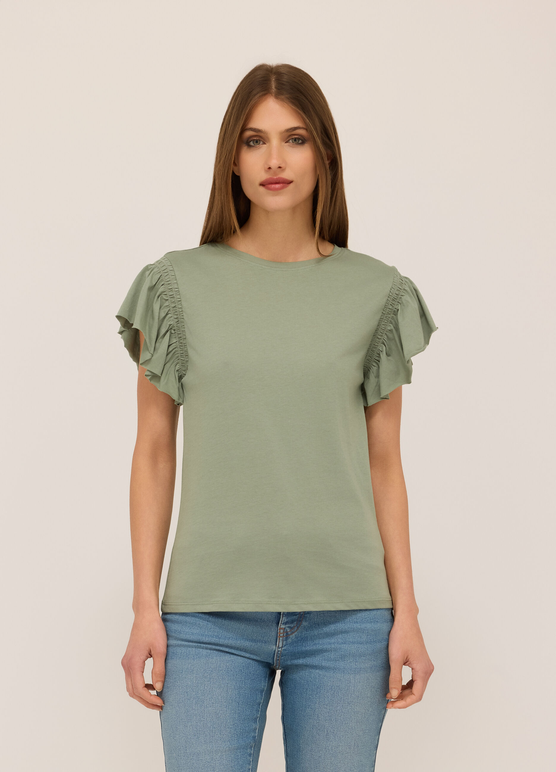 T-shirt in jersey di puro cotone donna_2