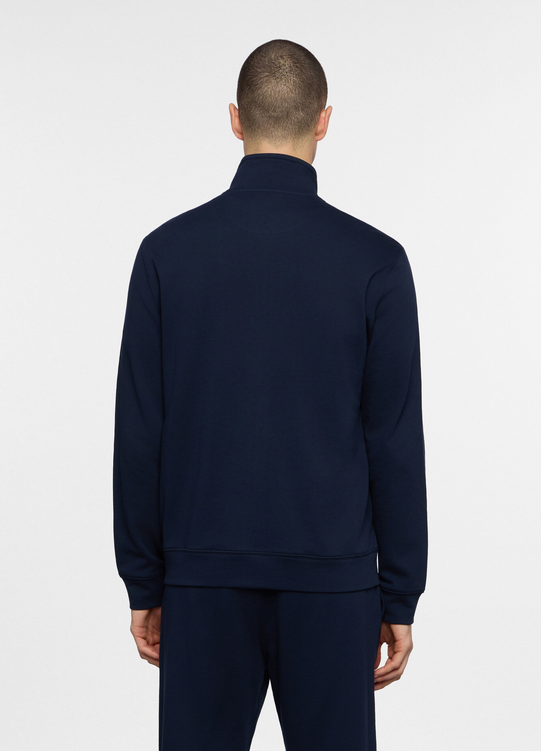 Felpa con zip in cotone uomo_1