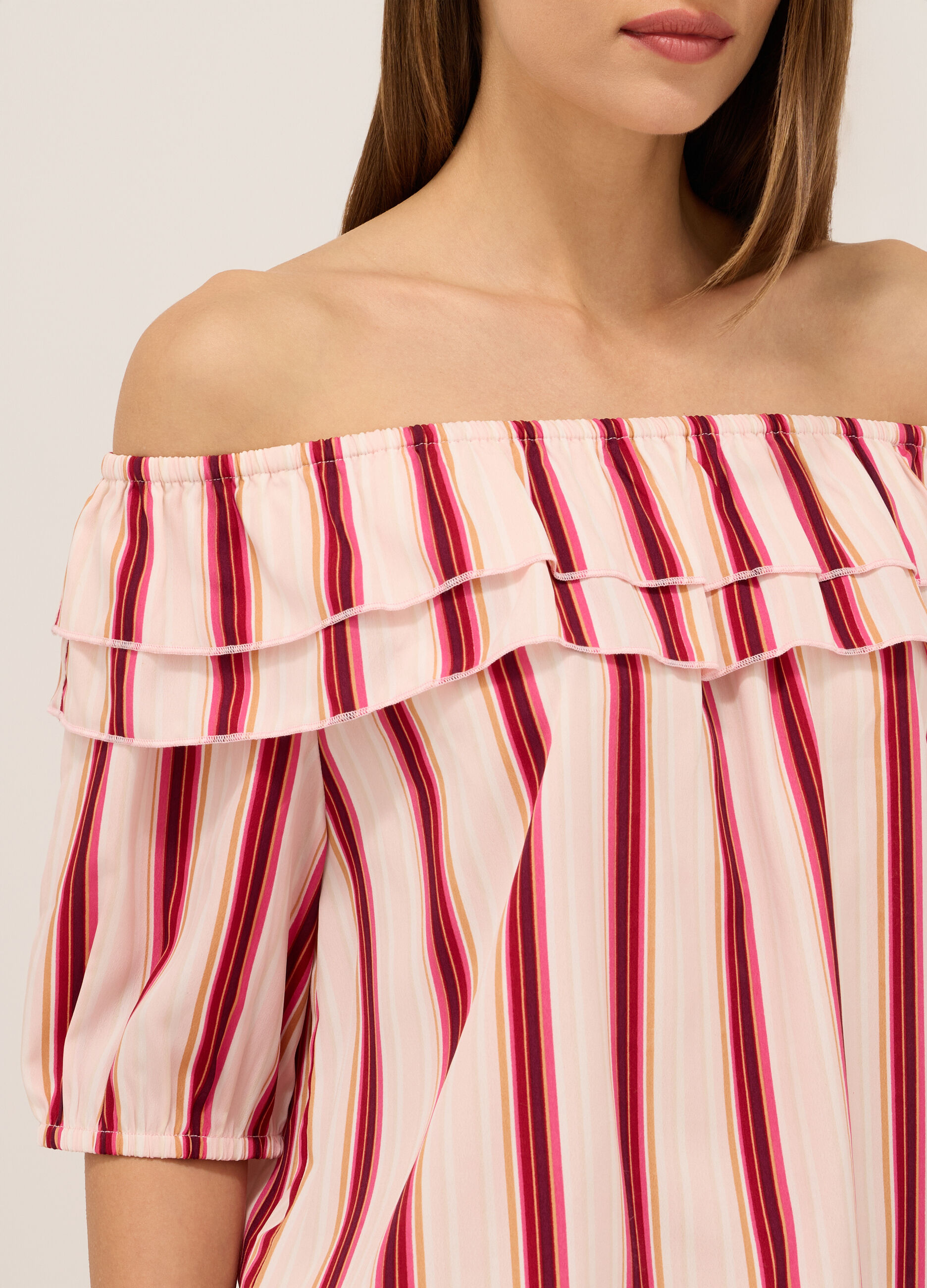 Blusa crepe con stampa donna_2