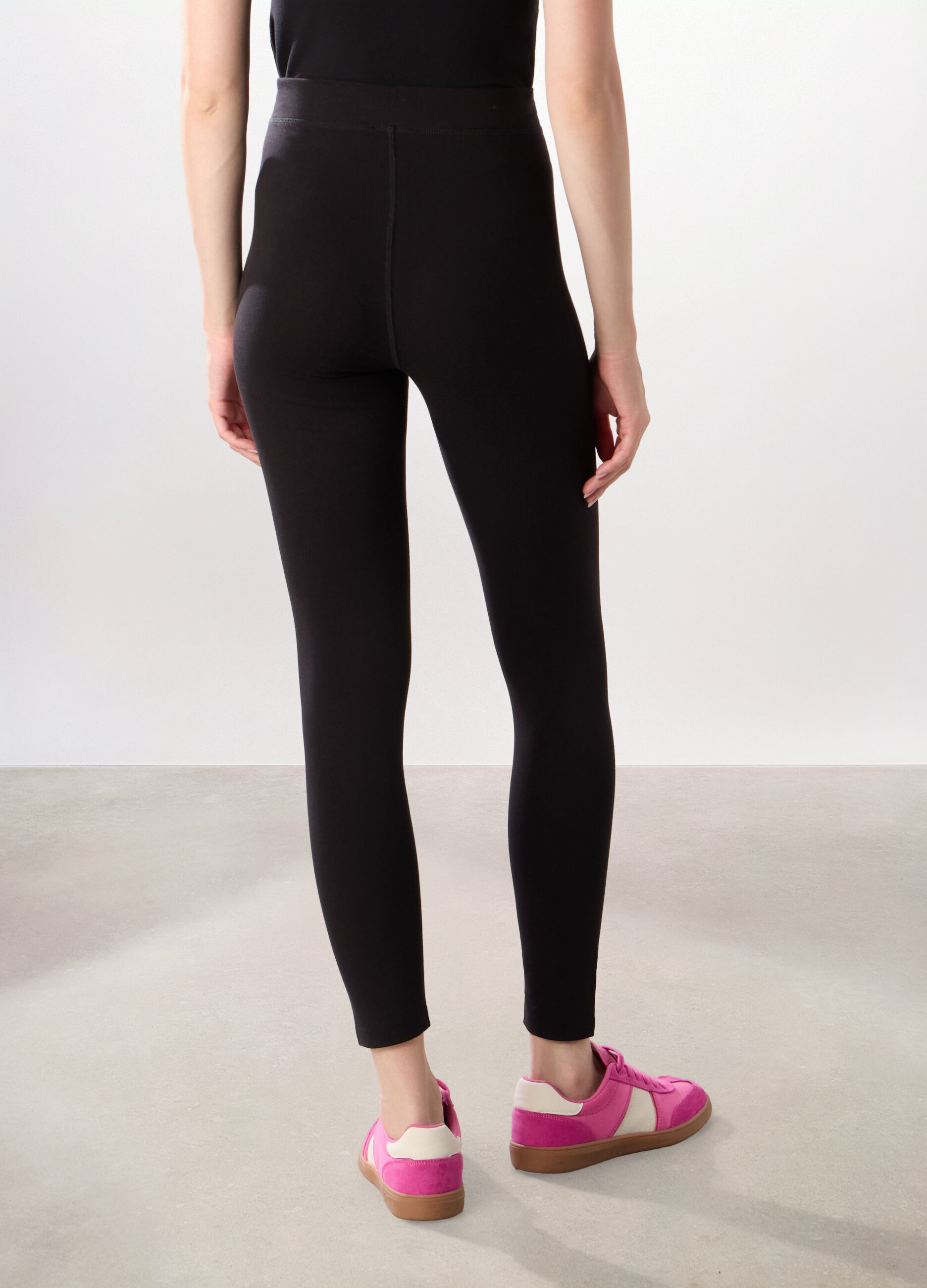 Leggings in jersey di cotone stretch donna_1