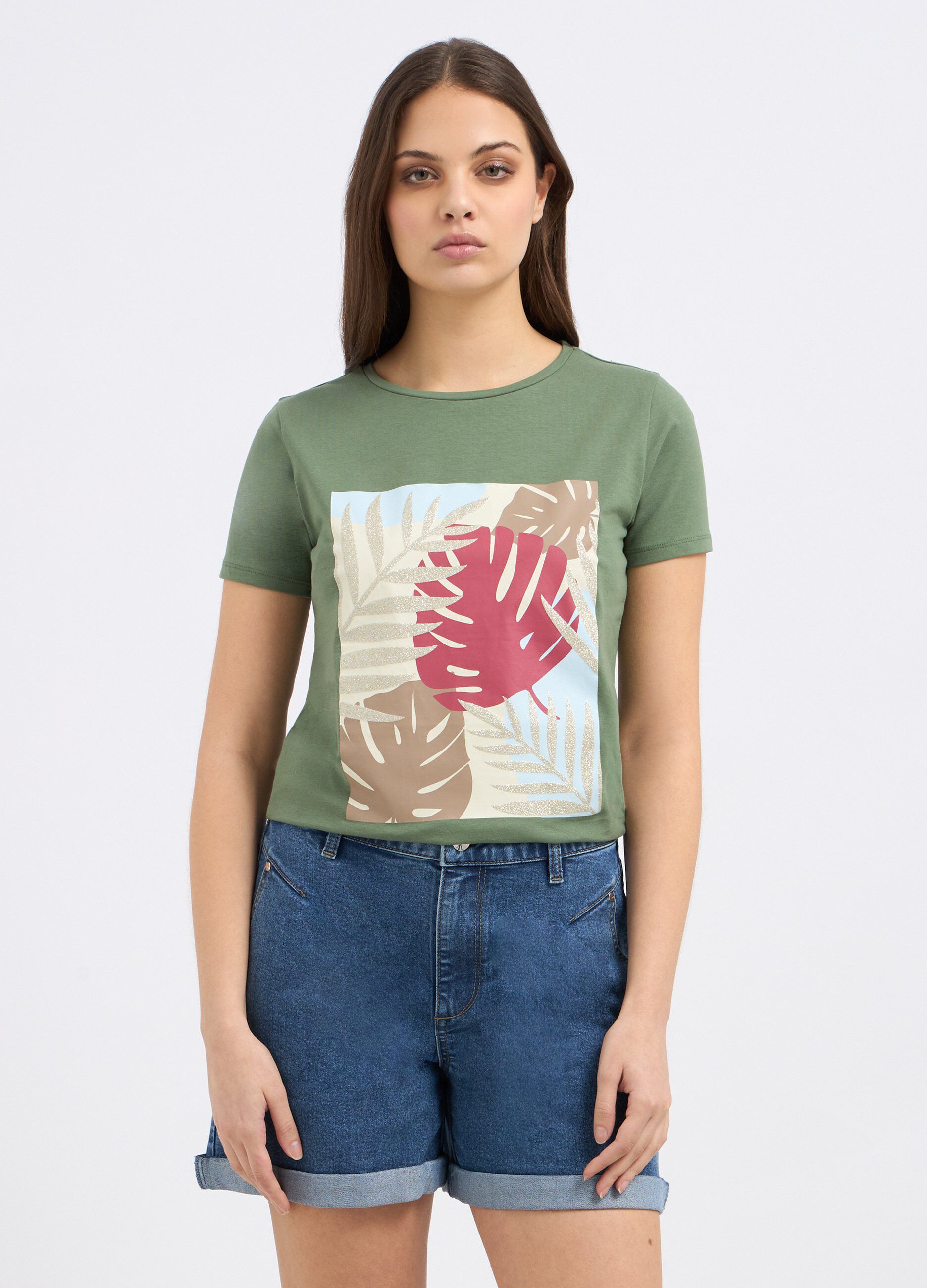 T-shirt in cotone stretch donna_0