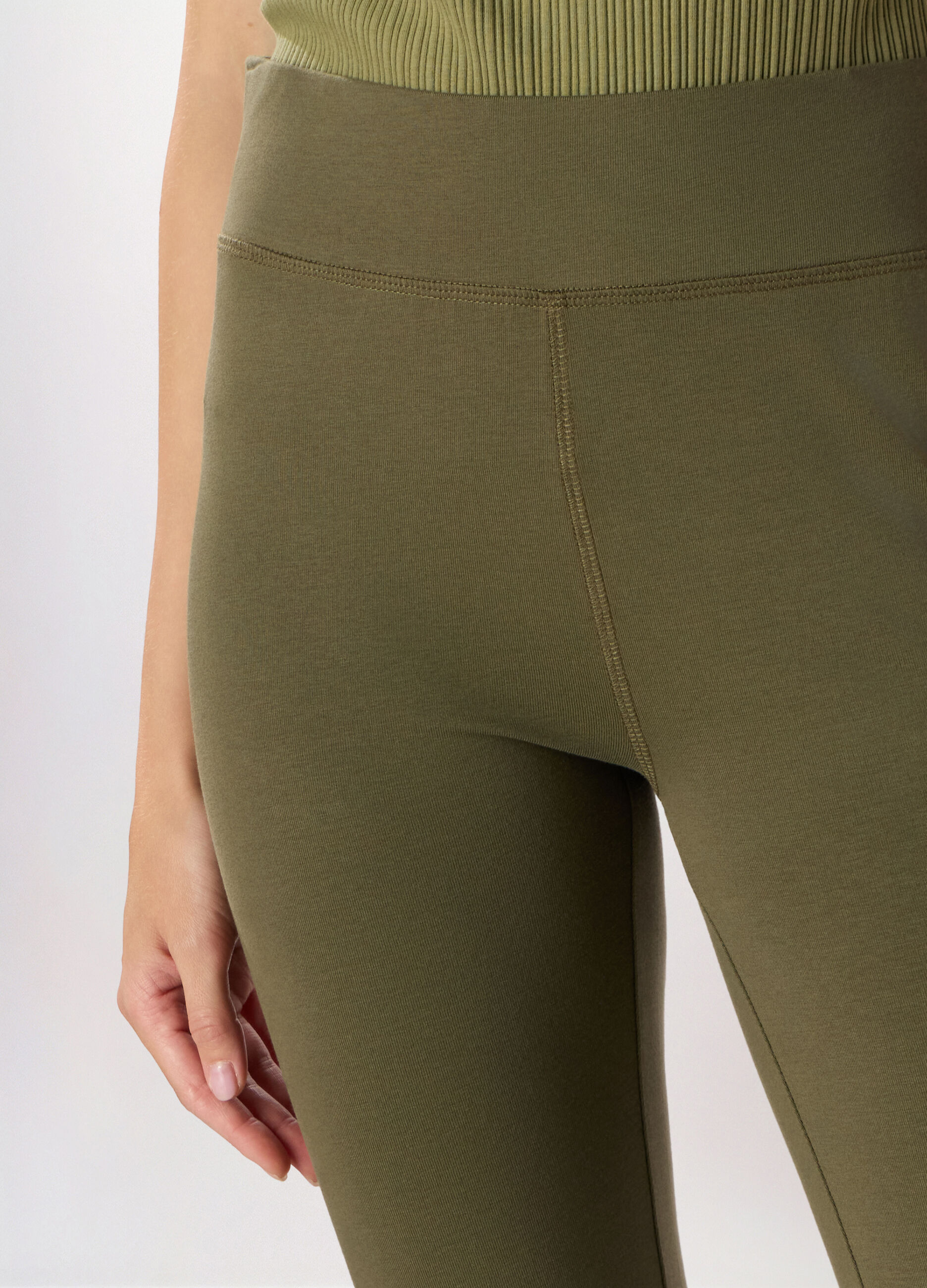 Leggings Capri in jersey di cotone stretch donna Holistic fitness_2