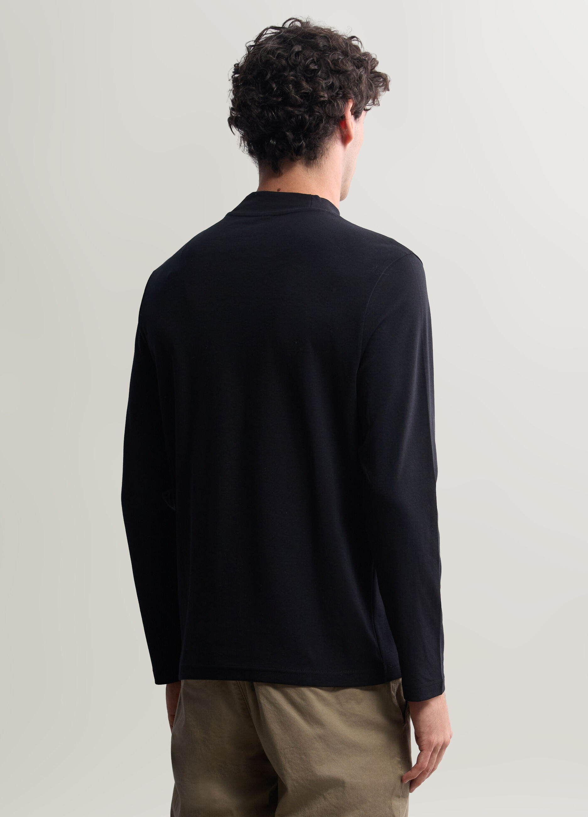 Maglia lupetto in interlock di cotone uomo_1