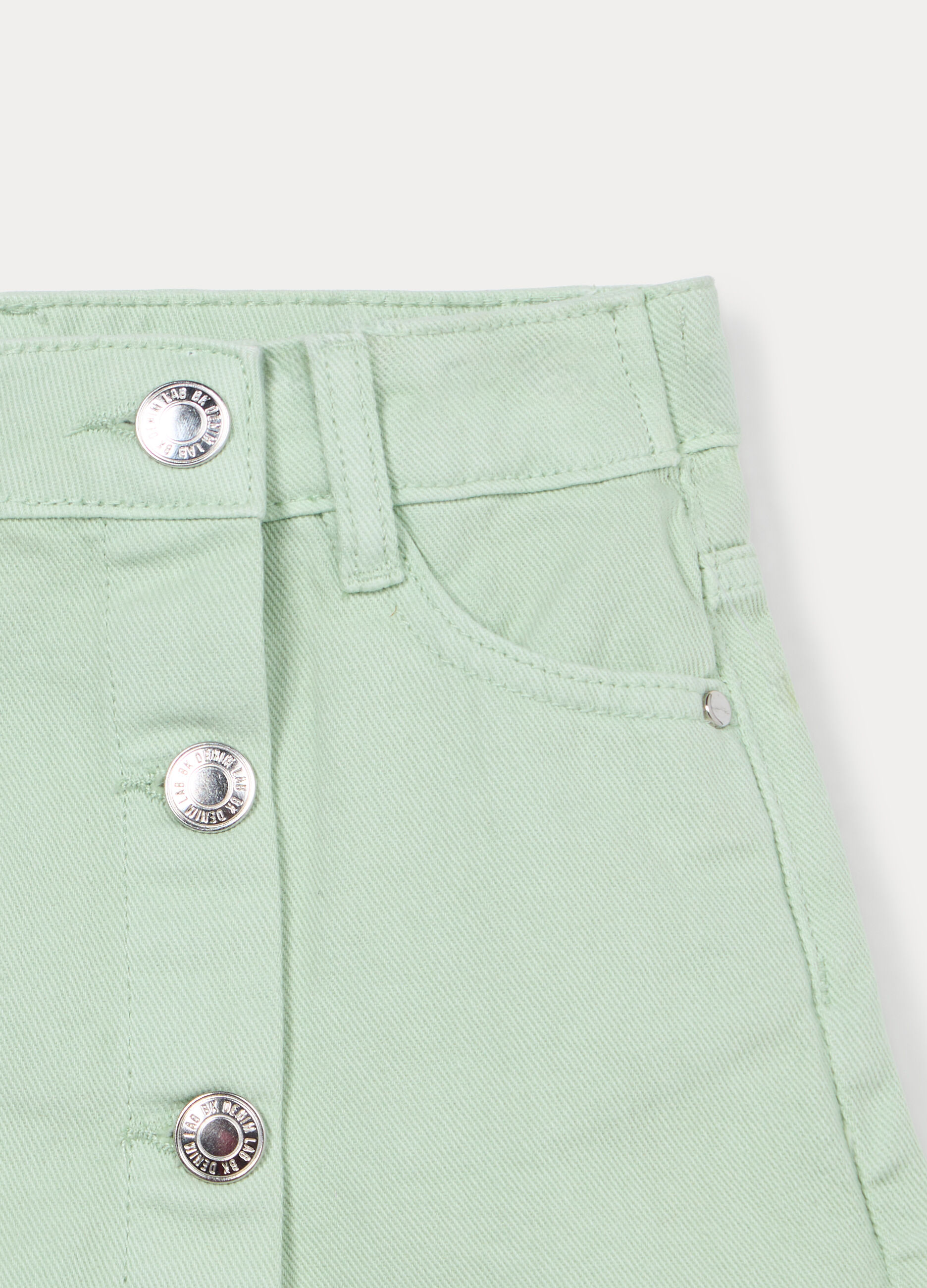 Gonna pantalone in denim di puro cotone bambina_2