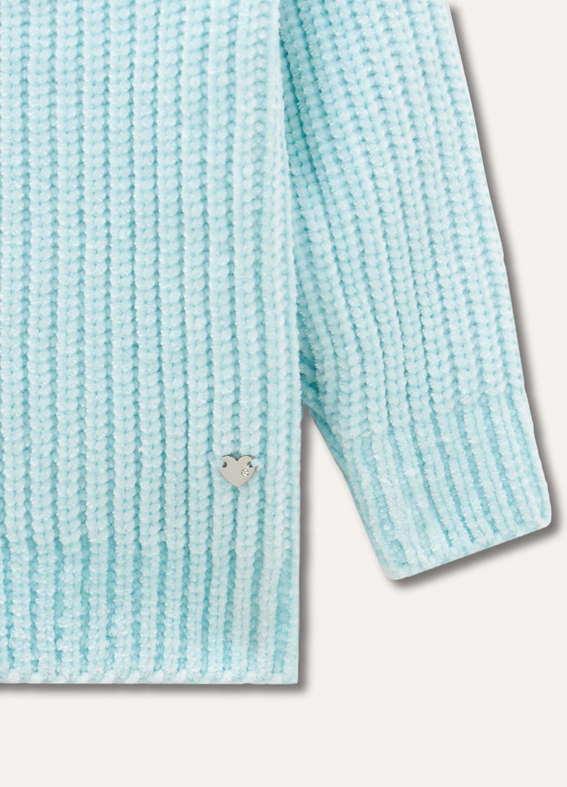 Cardigan in ciniglia tricot con rouches neonata_1