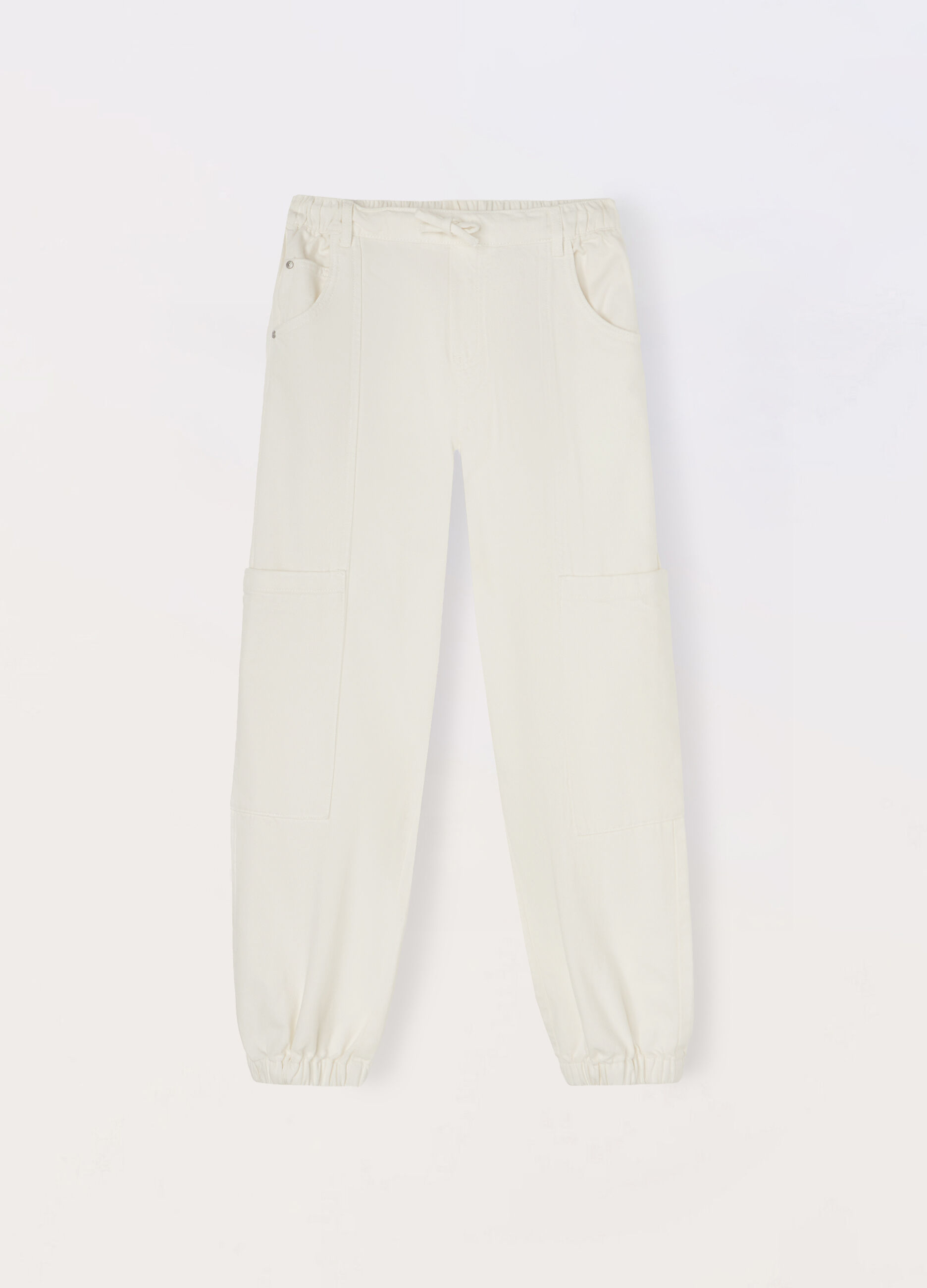 Pantaloni cargo in twill di puro cotone ragazza_0