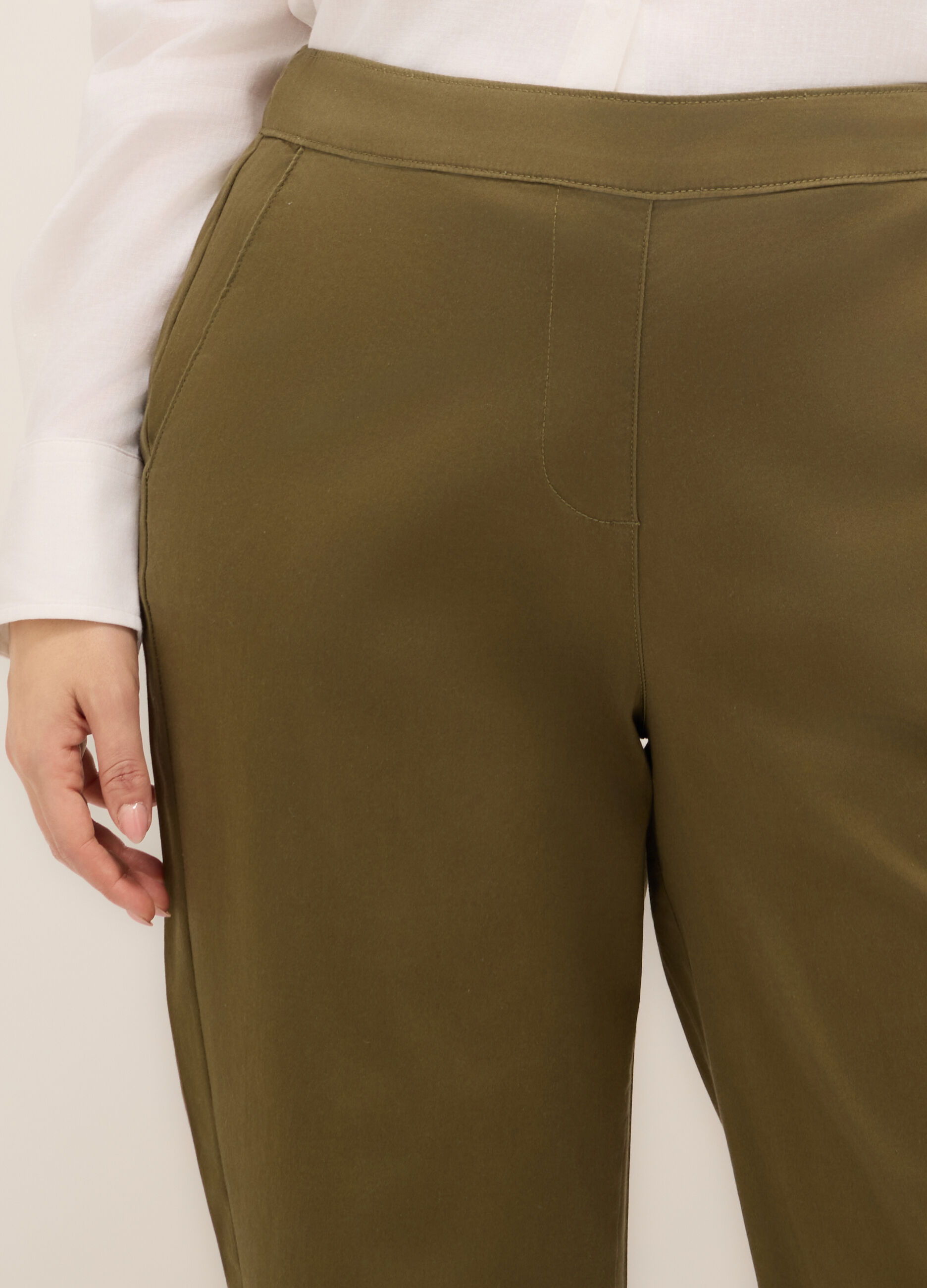 Pantaloni in cotone stretch donna curvy_2
