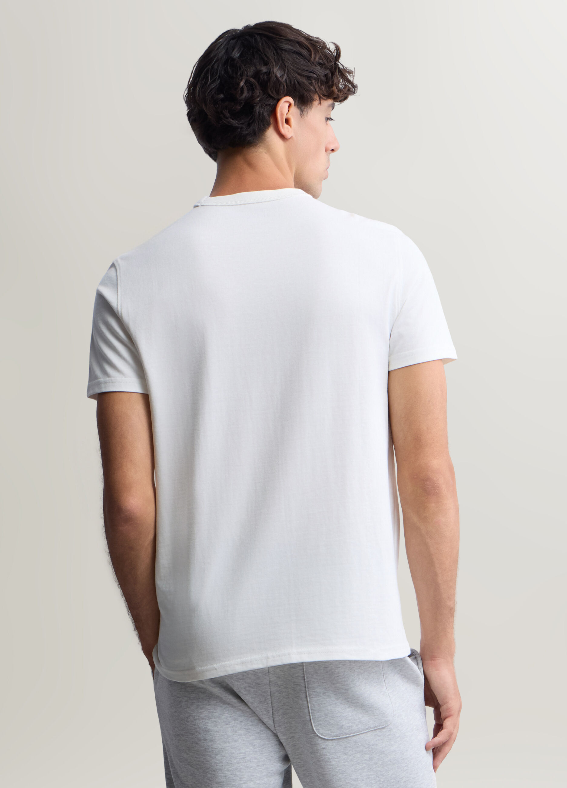 T-shirt girocollo in interlock di cotone uomo_1