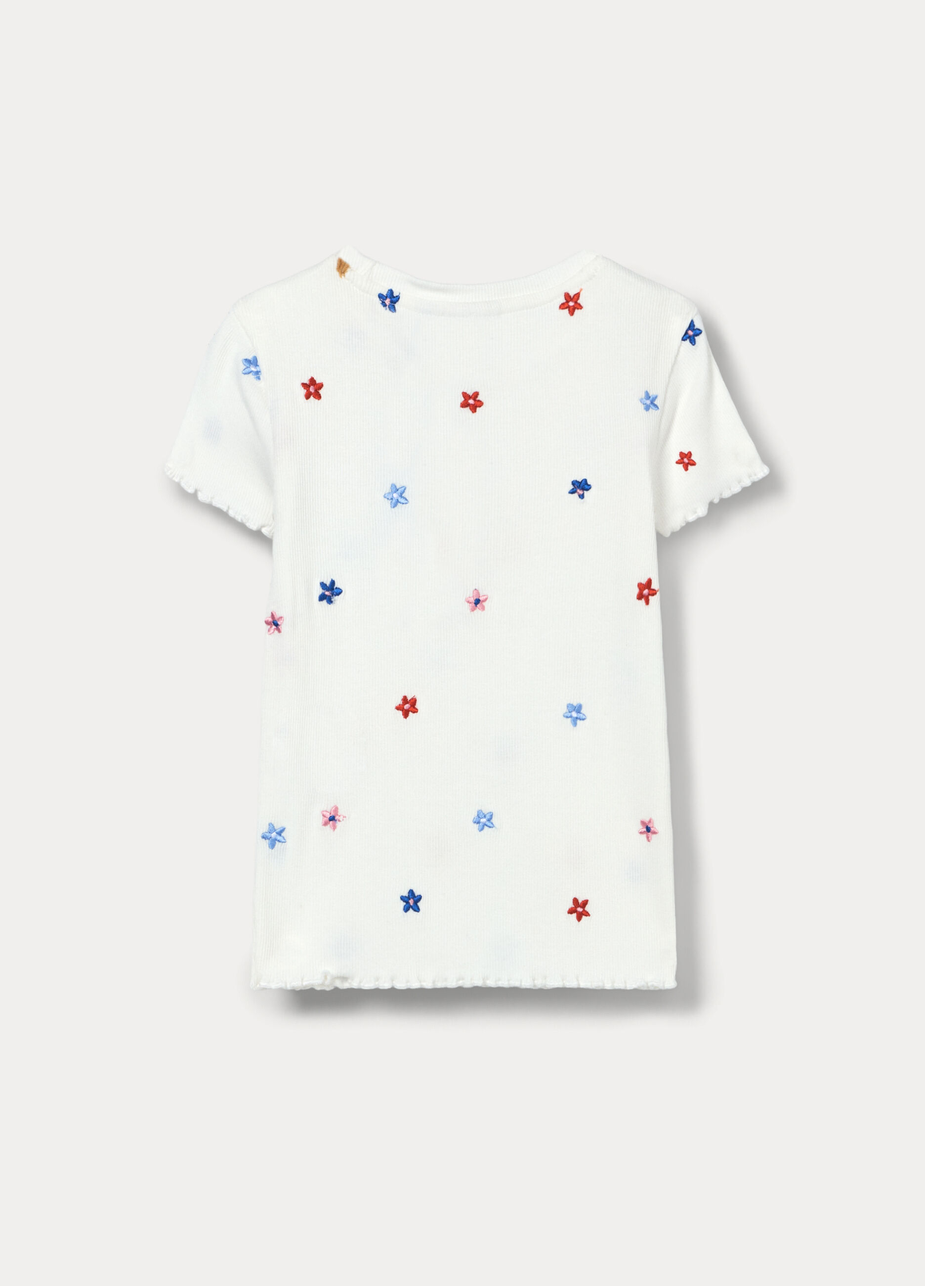 T-shirt in costina di cotone stretch bambina_1