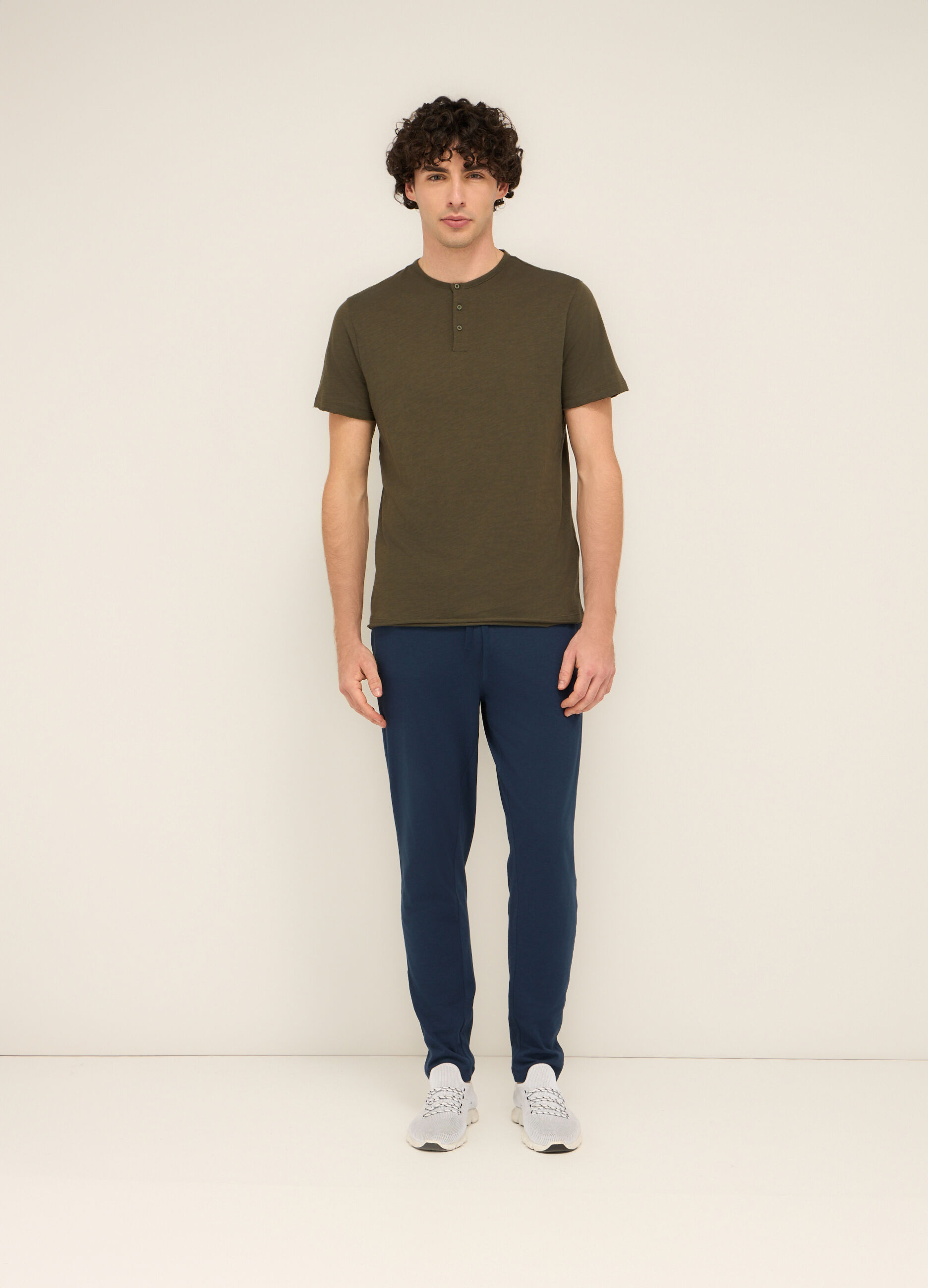 Jogger in cotone mélange uomo_0