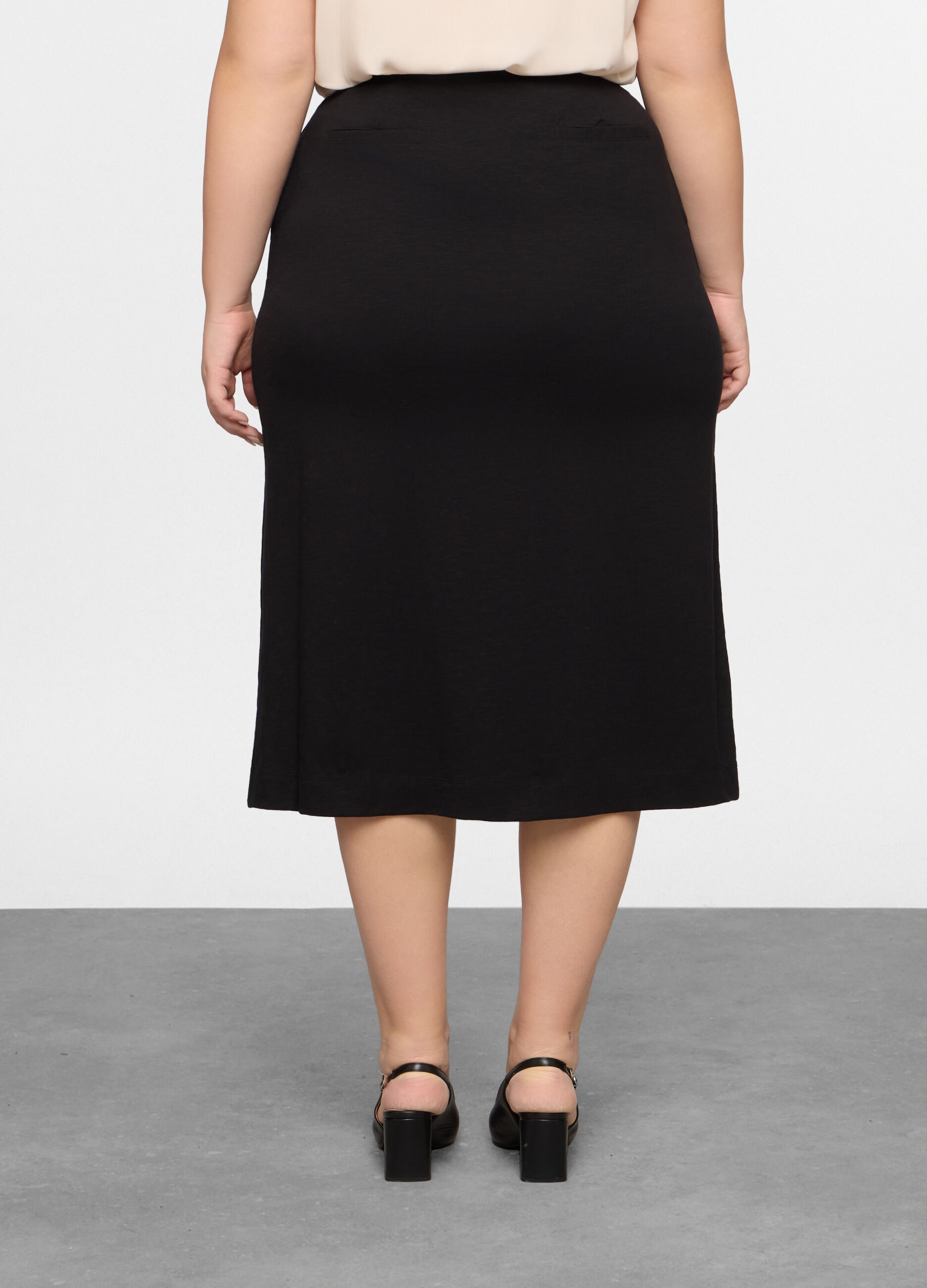 Gonna a tubino in jersey di cotone stretch donna curvy_1