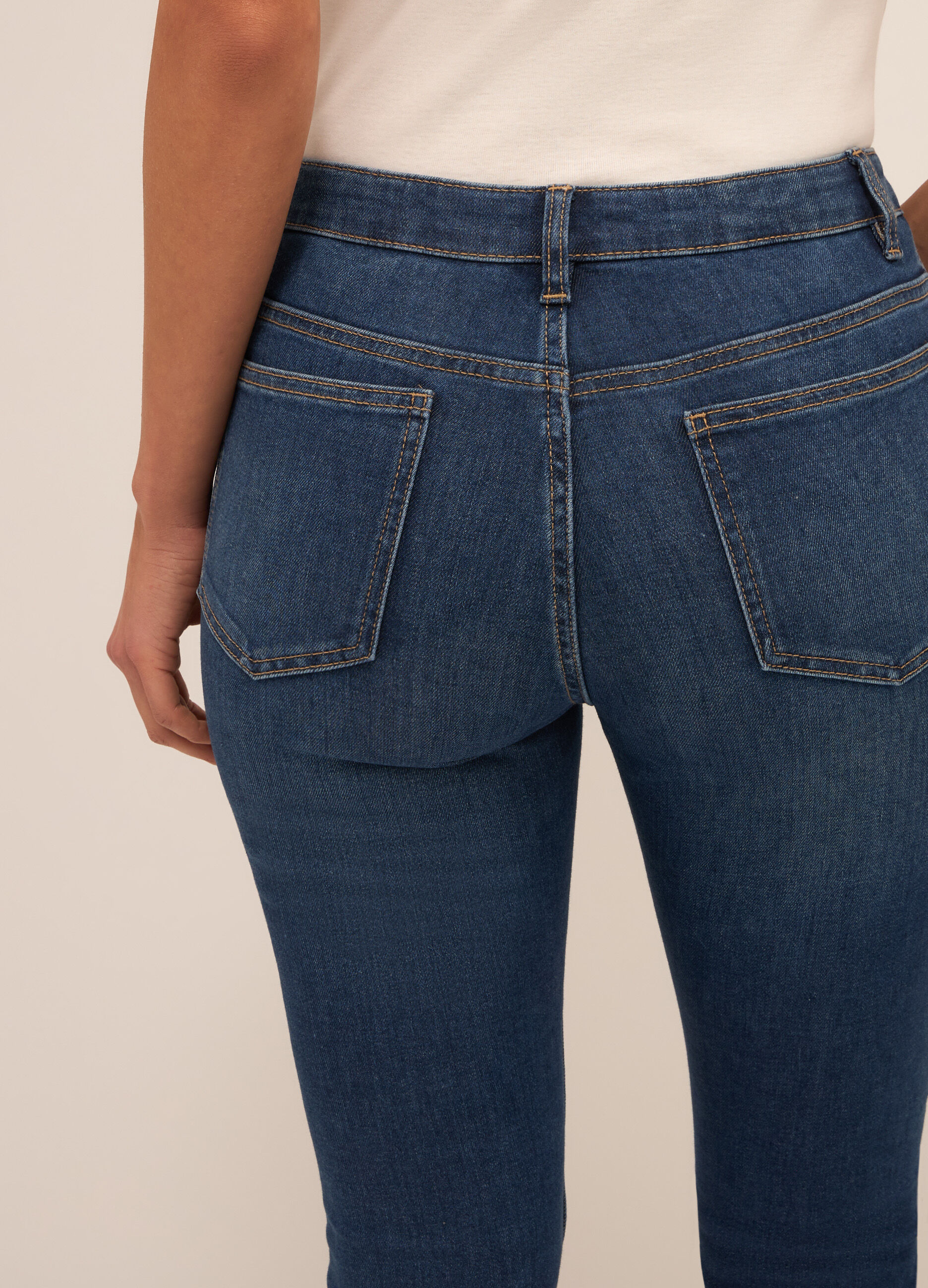 Pantaloni in denim di misto cotone donna_2