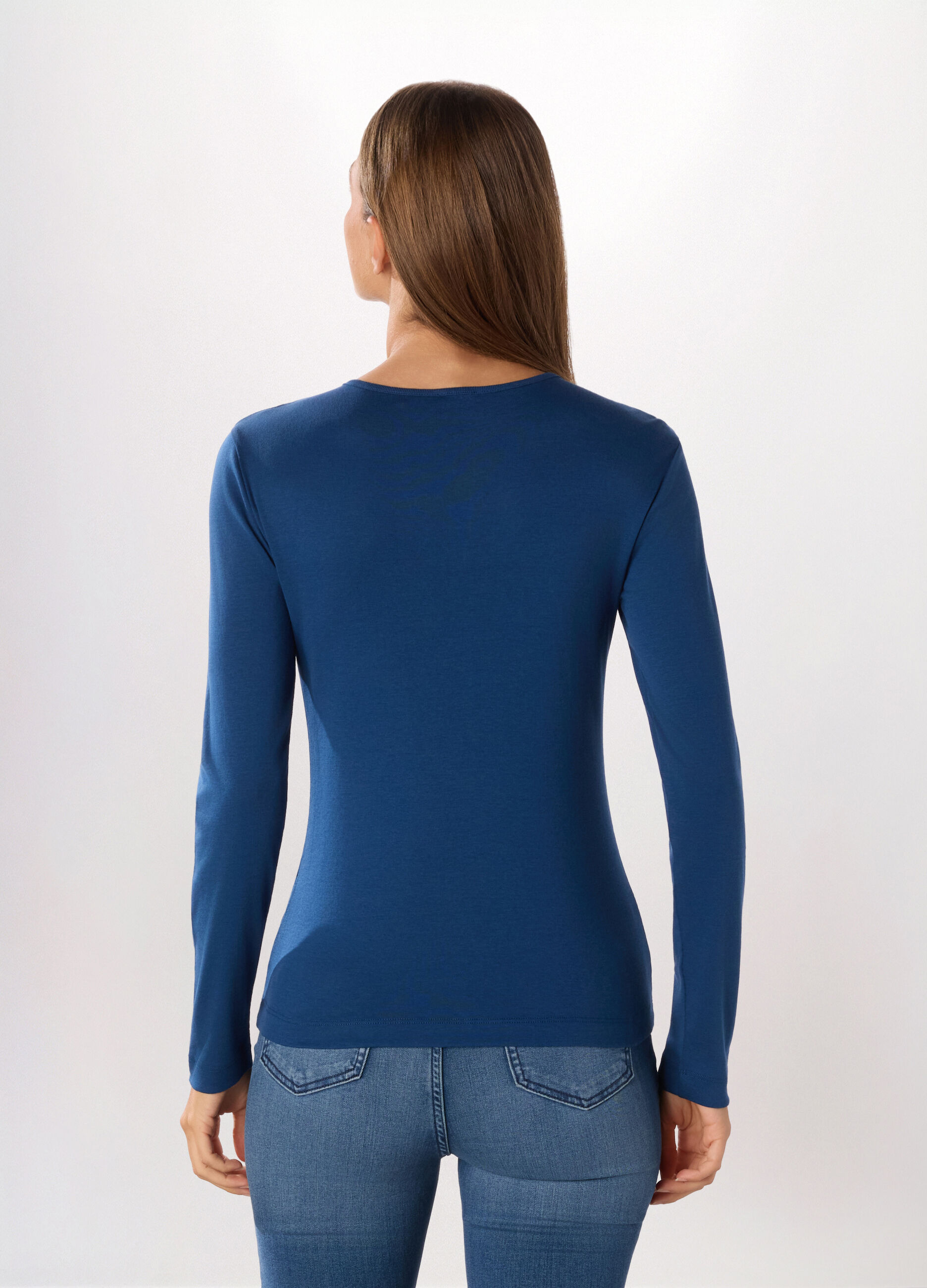 T-shirt in costina di cotone donna_1