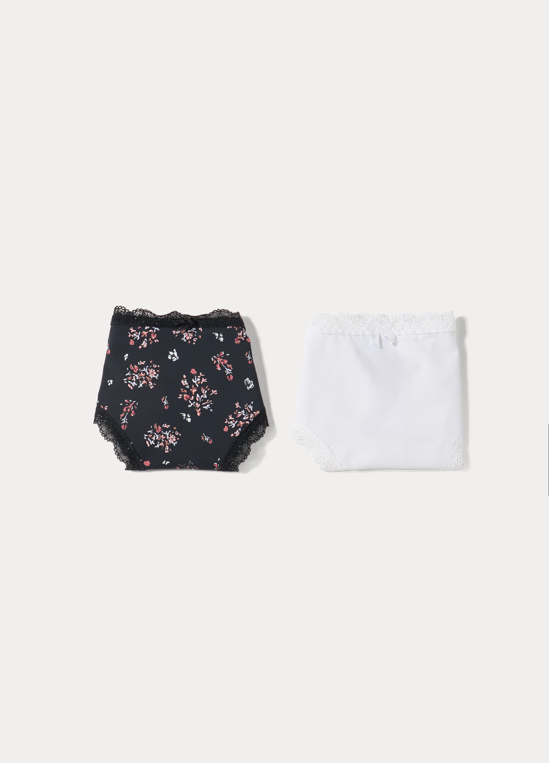 Pack 2 slip in microfibra con inserti in pizzo donna_0