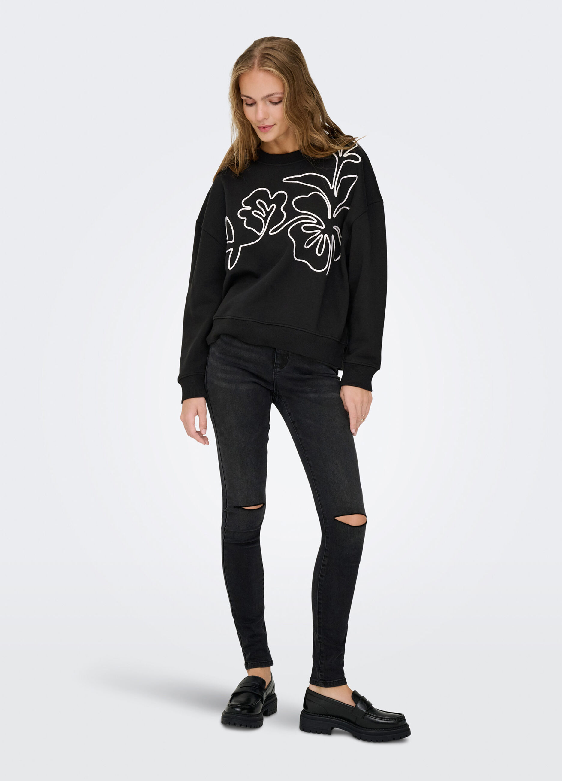 Felpa con ricamo donna_2