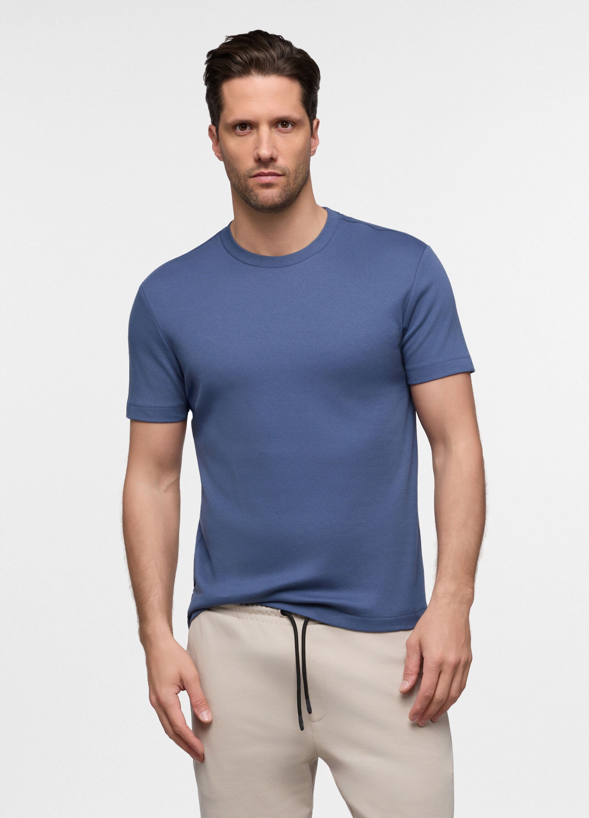 T-shirt girocollo in cotone interlock uomo_0