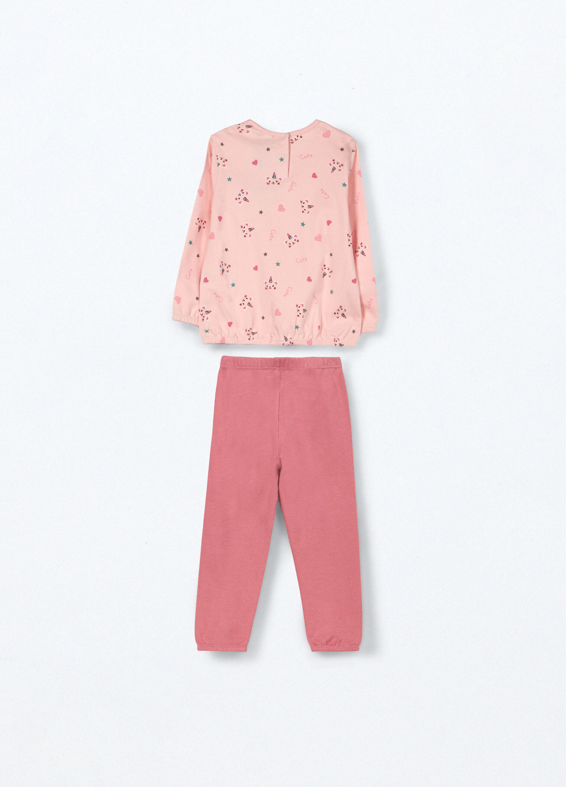 Pigiama lungo in interlock di puro cotone neonata_0