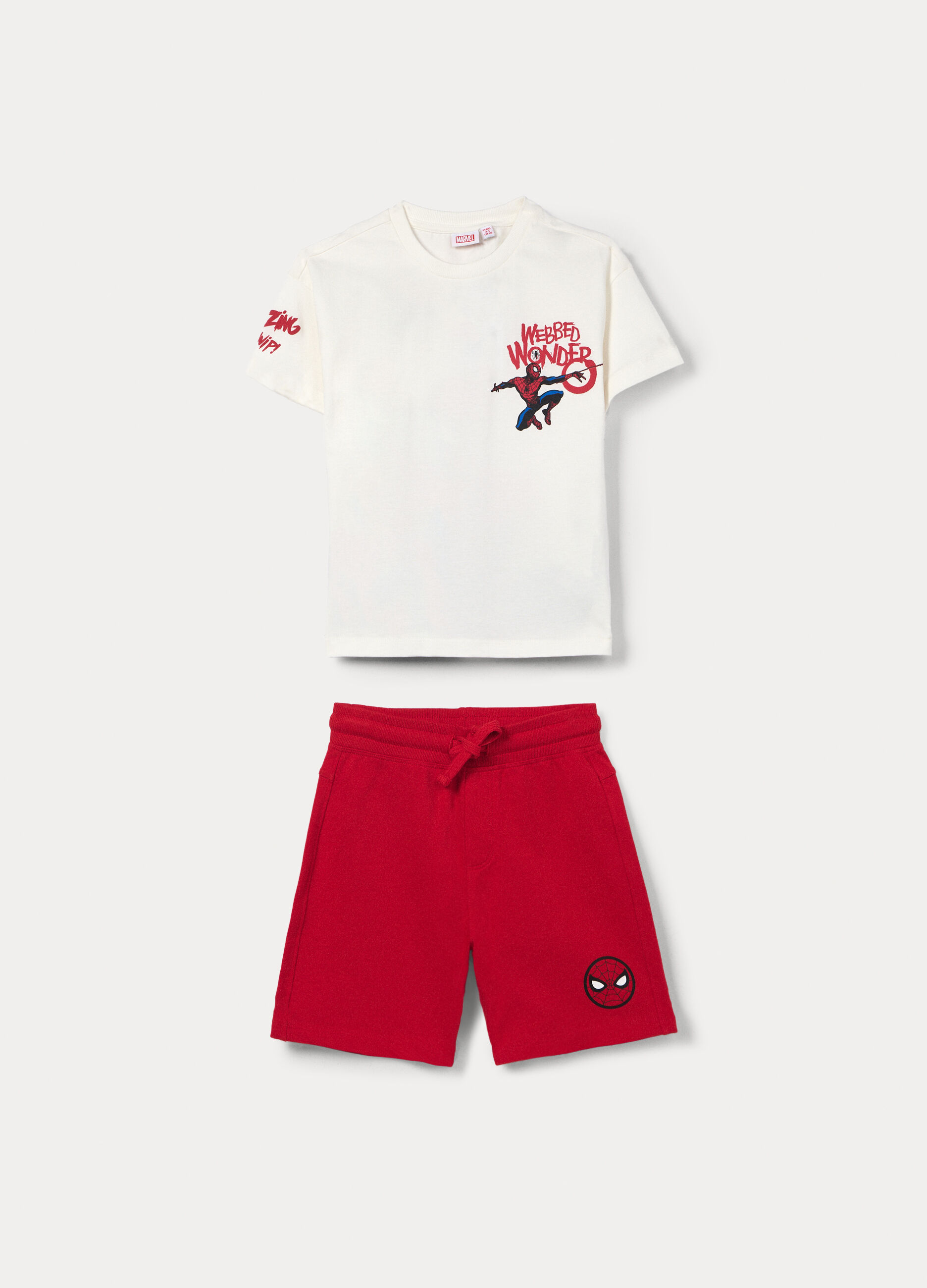 Jogging set Spider-Man in jersey di puro cotone bambino_0
