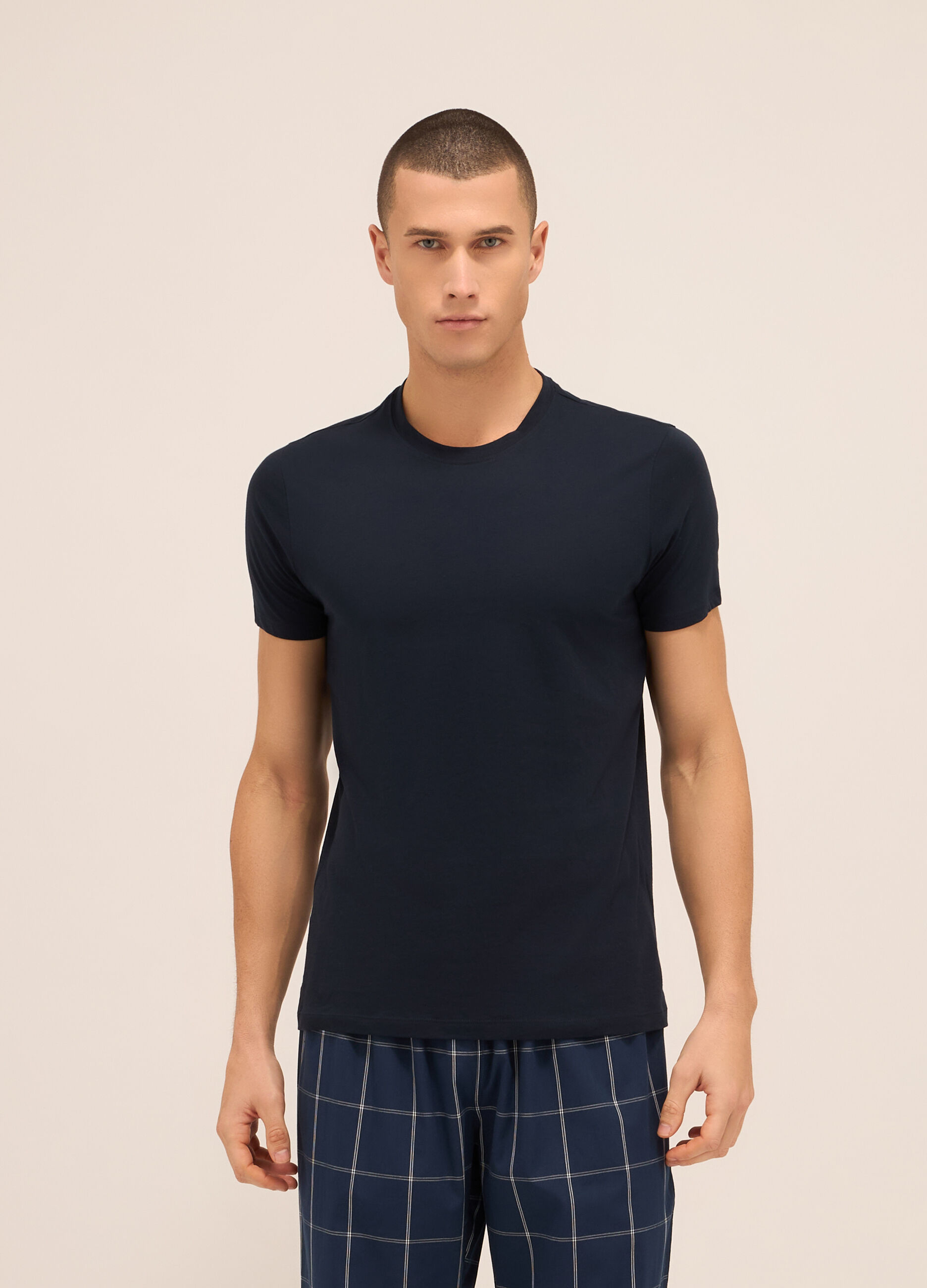 T-shirt girocollo in puro cotone uomo_0