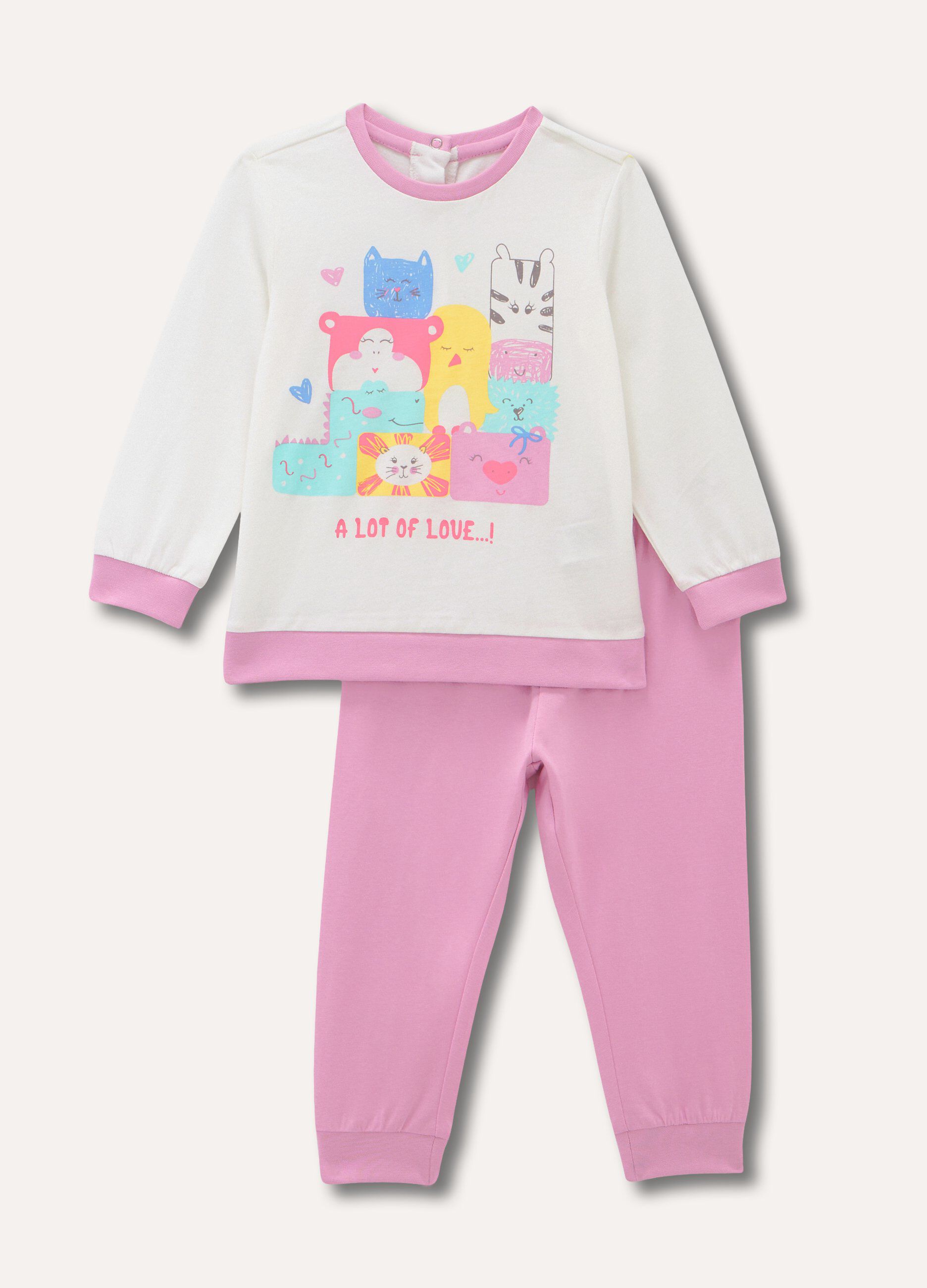Set pigiama lungo in puro cotone neonata_0