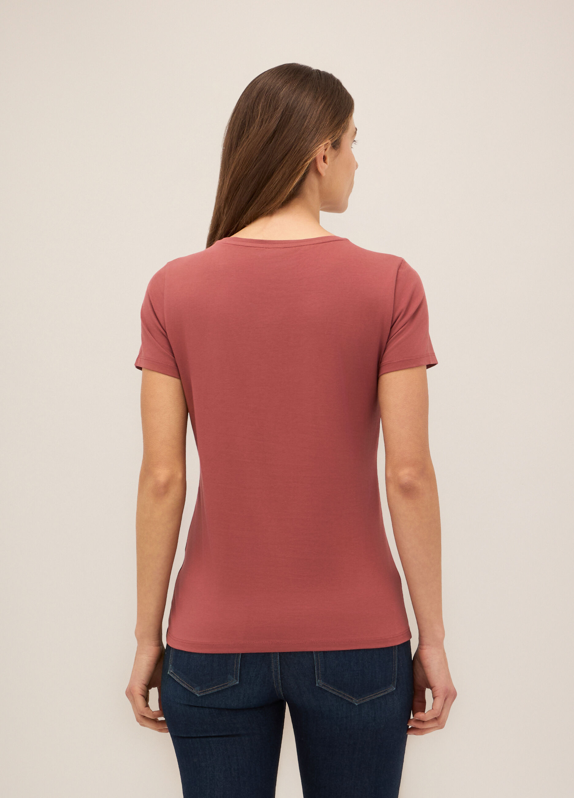 T-shirt in cotone stretch donna_1