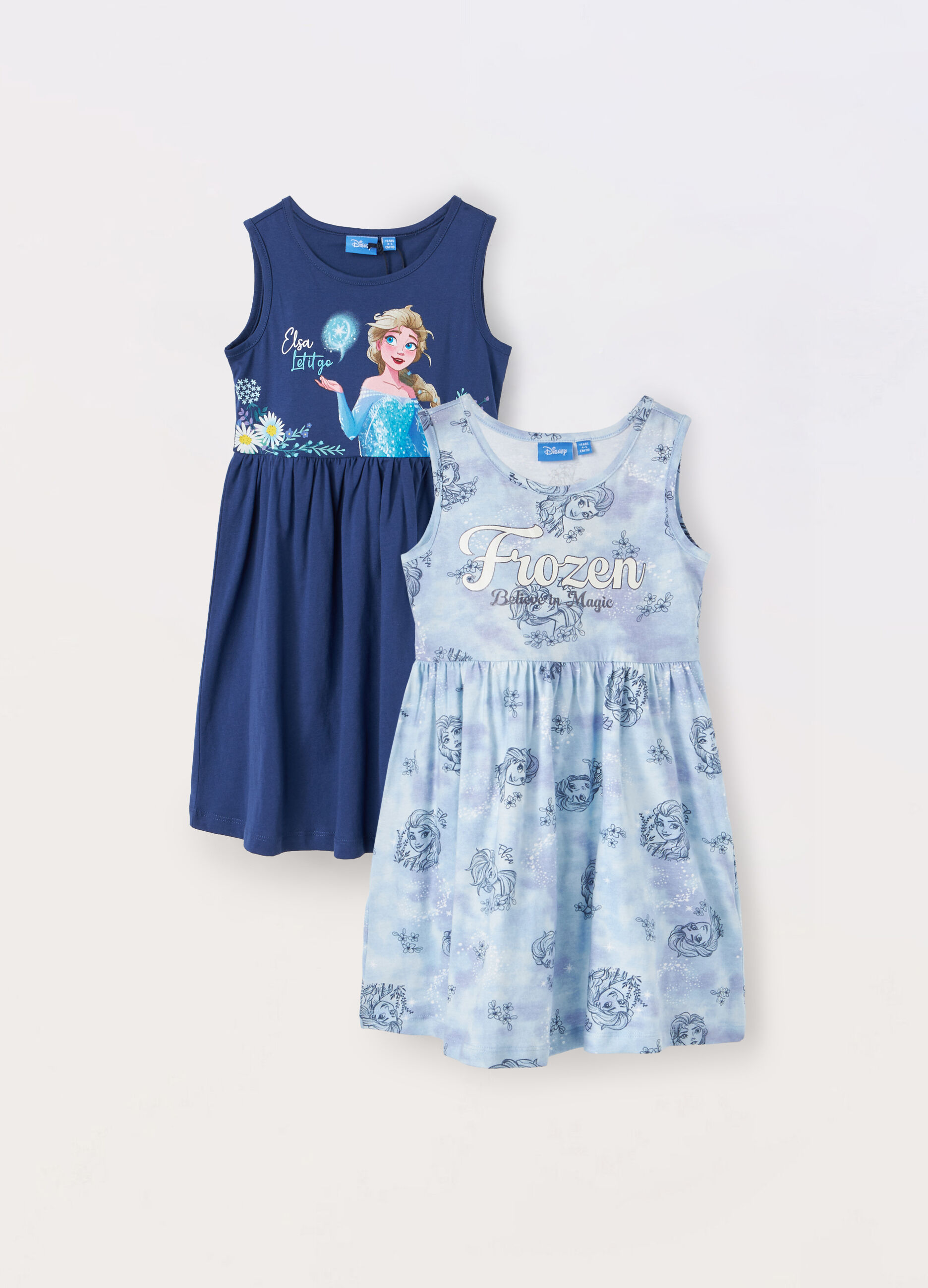 Pack 2 vestiti in puro cotone bambina