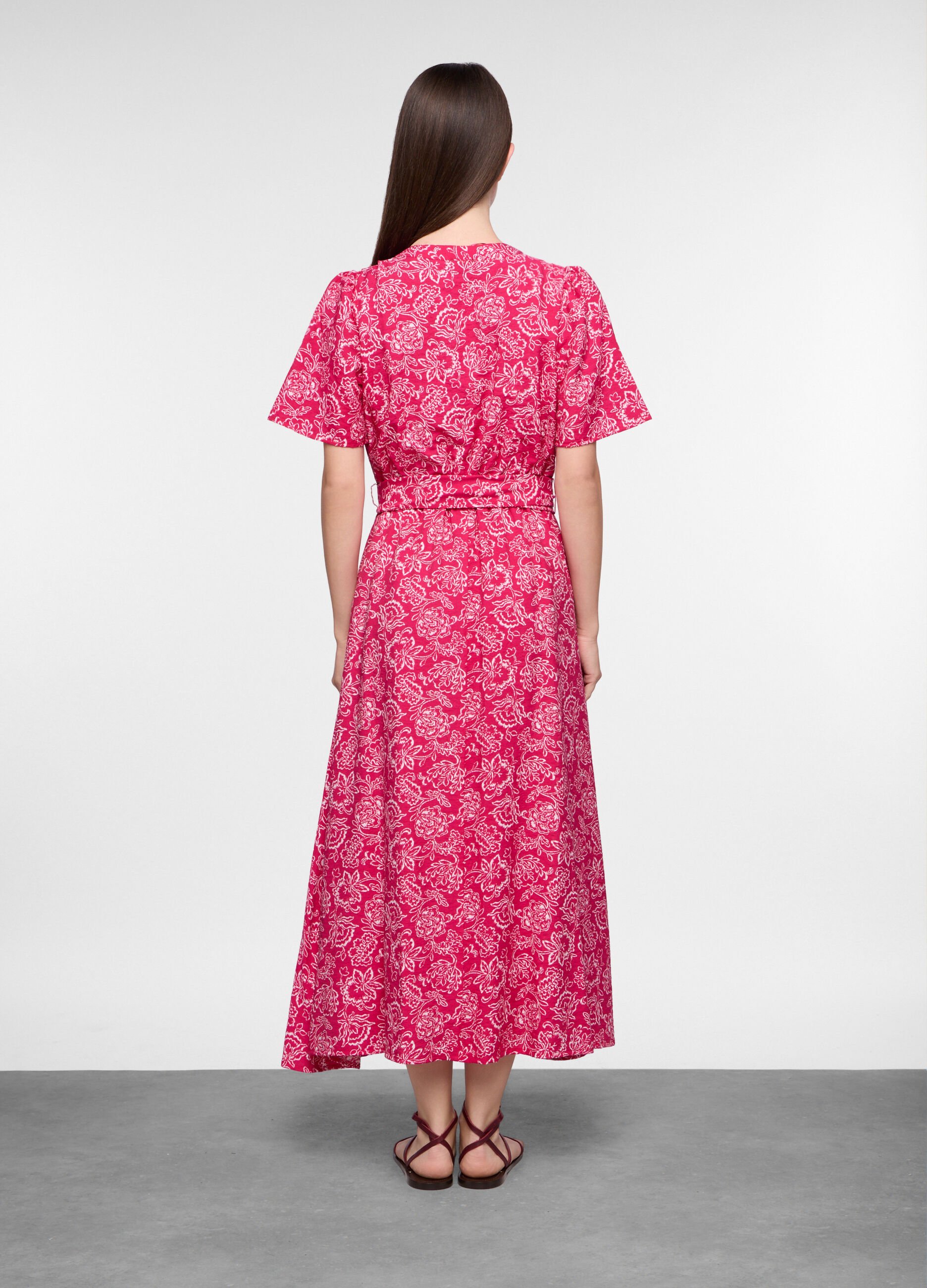 Abito lungo Fitted misto viscosa donna_1
